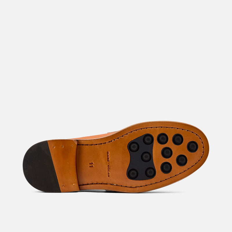 Calum Orange Sea Leather Penny Loafers - Marc Nolan