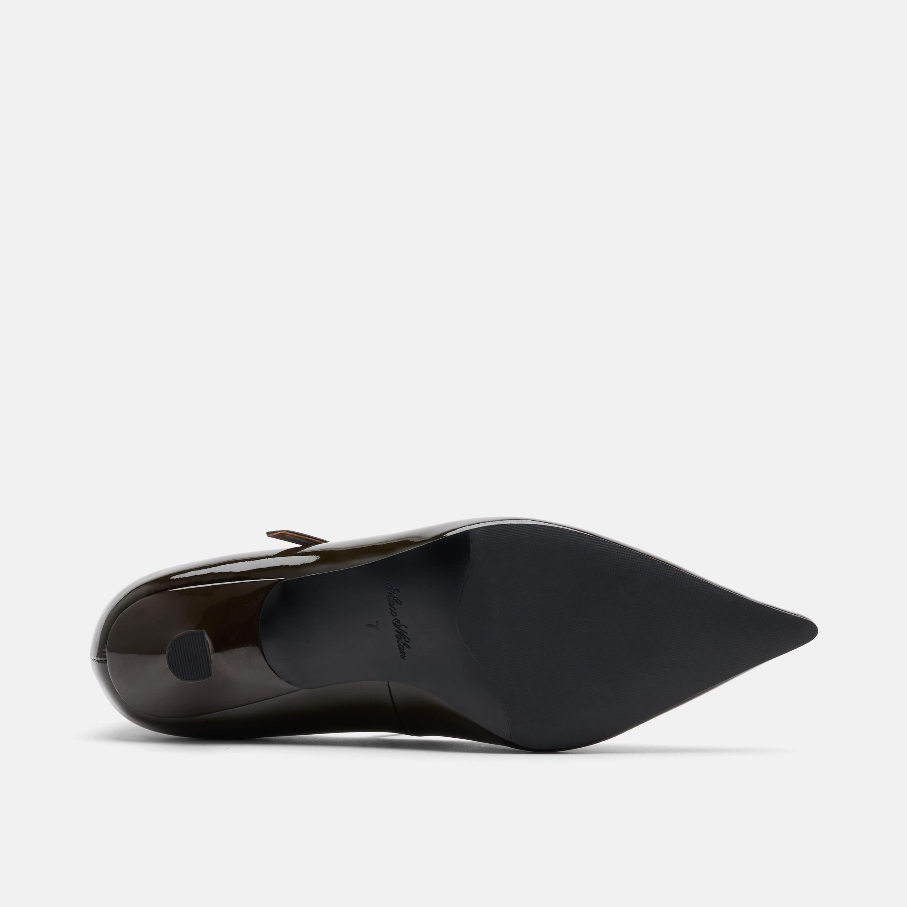 Paige Dark Green Patent Leather Kitten Heels