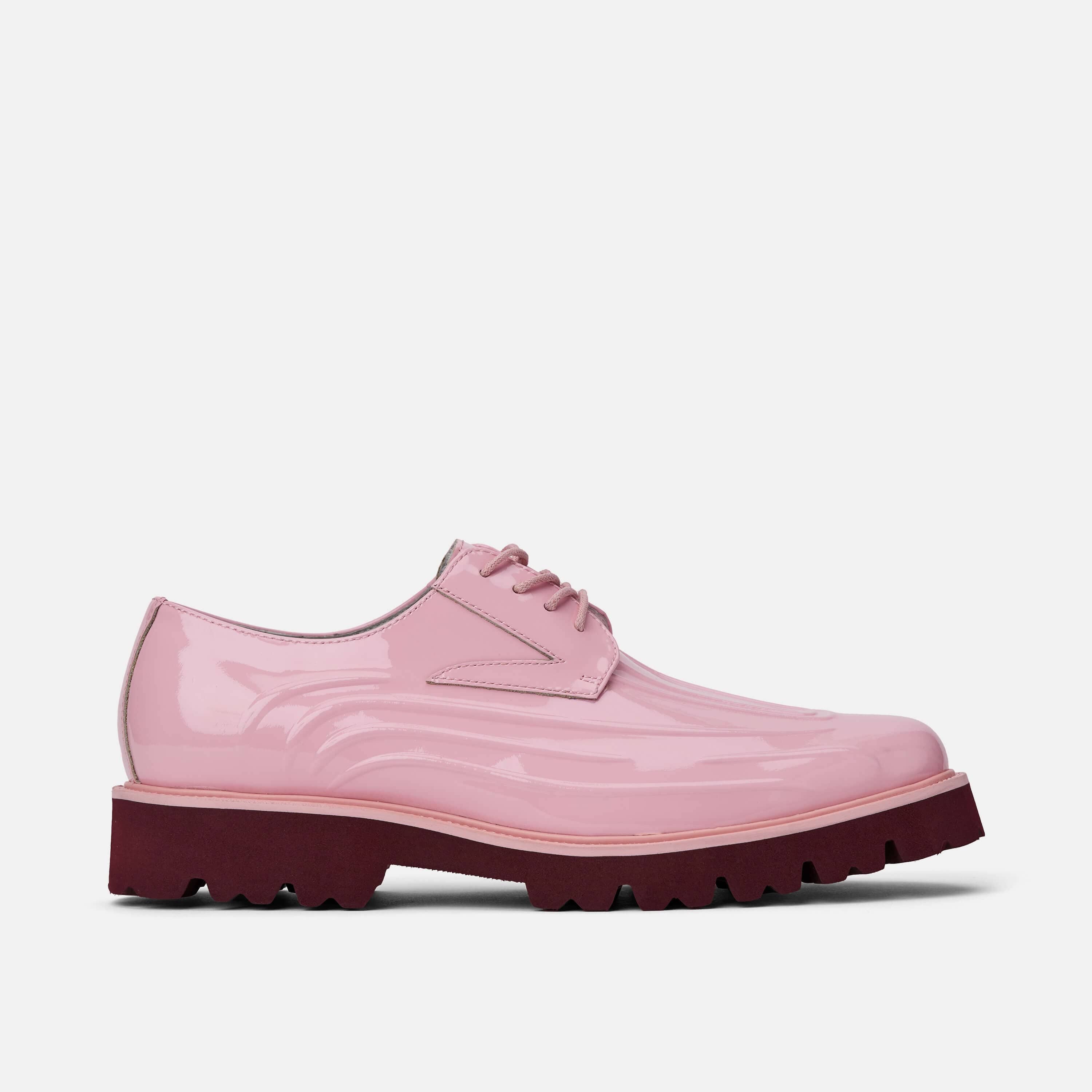 Jayden Pink Lug Sole Derby Shoes