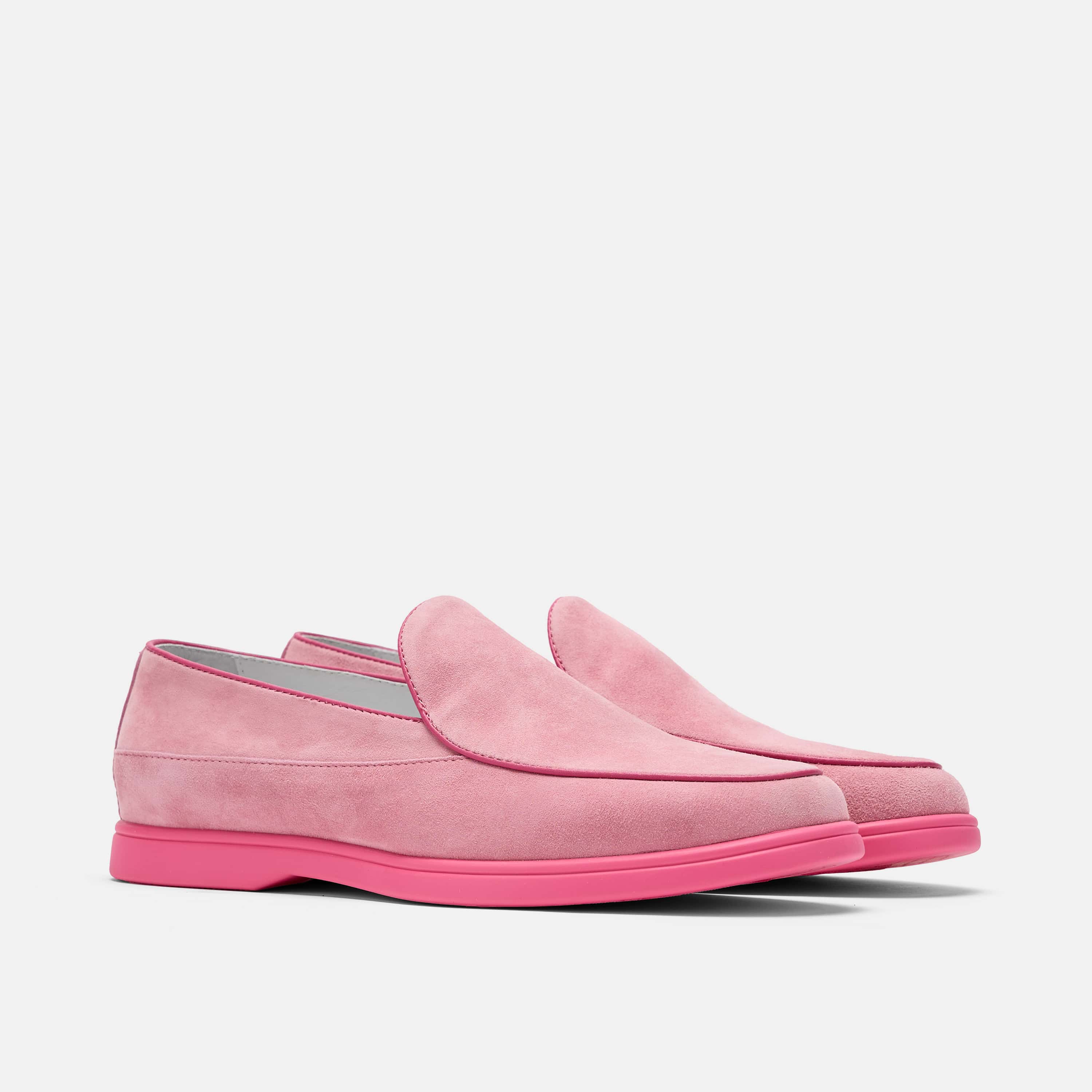 Alessandro Pink Suede Penny Loafers