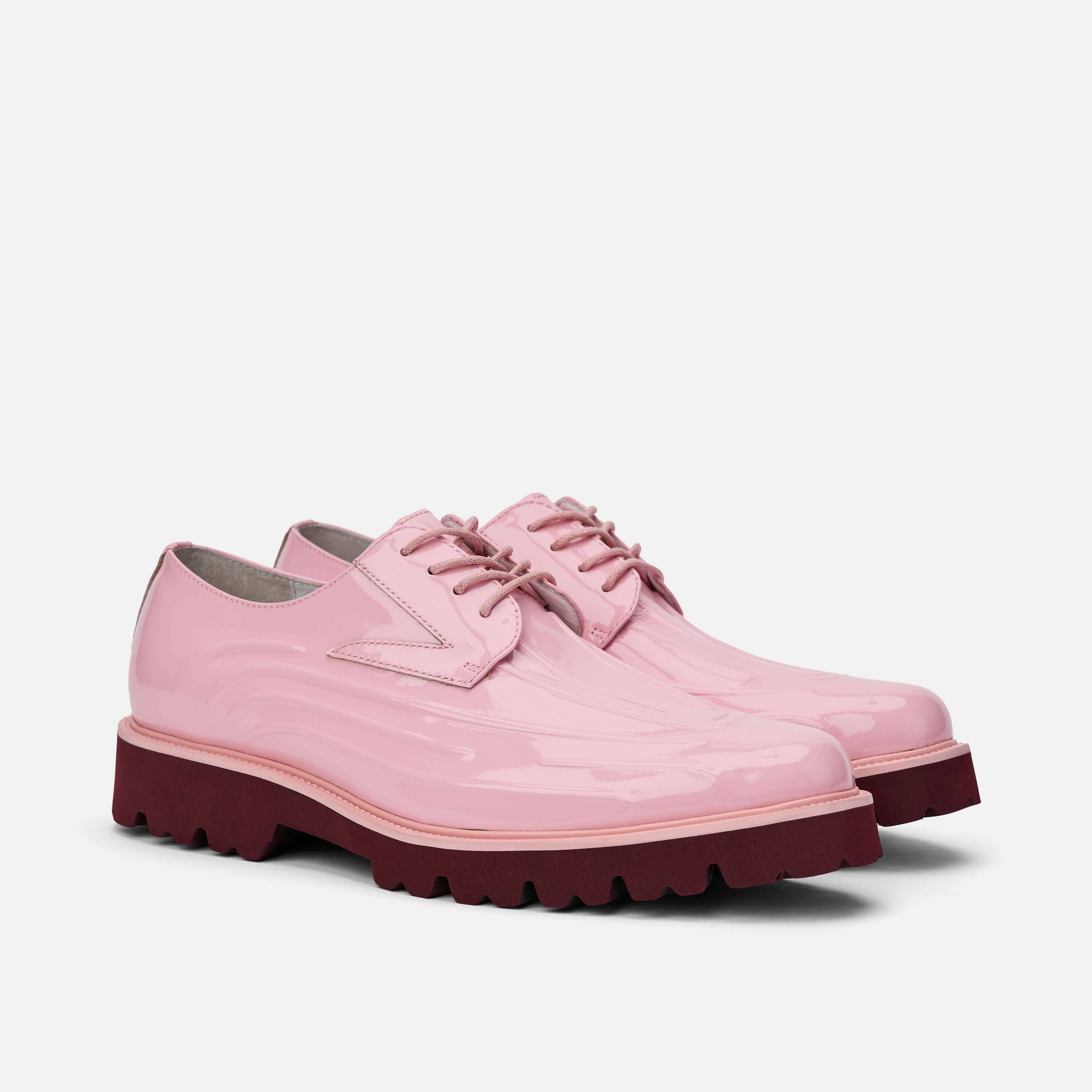 Jayden Pink Lug Sole Derby Shoes