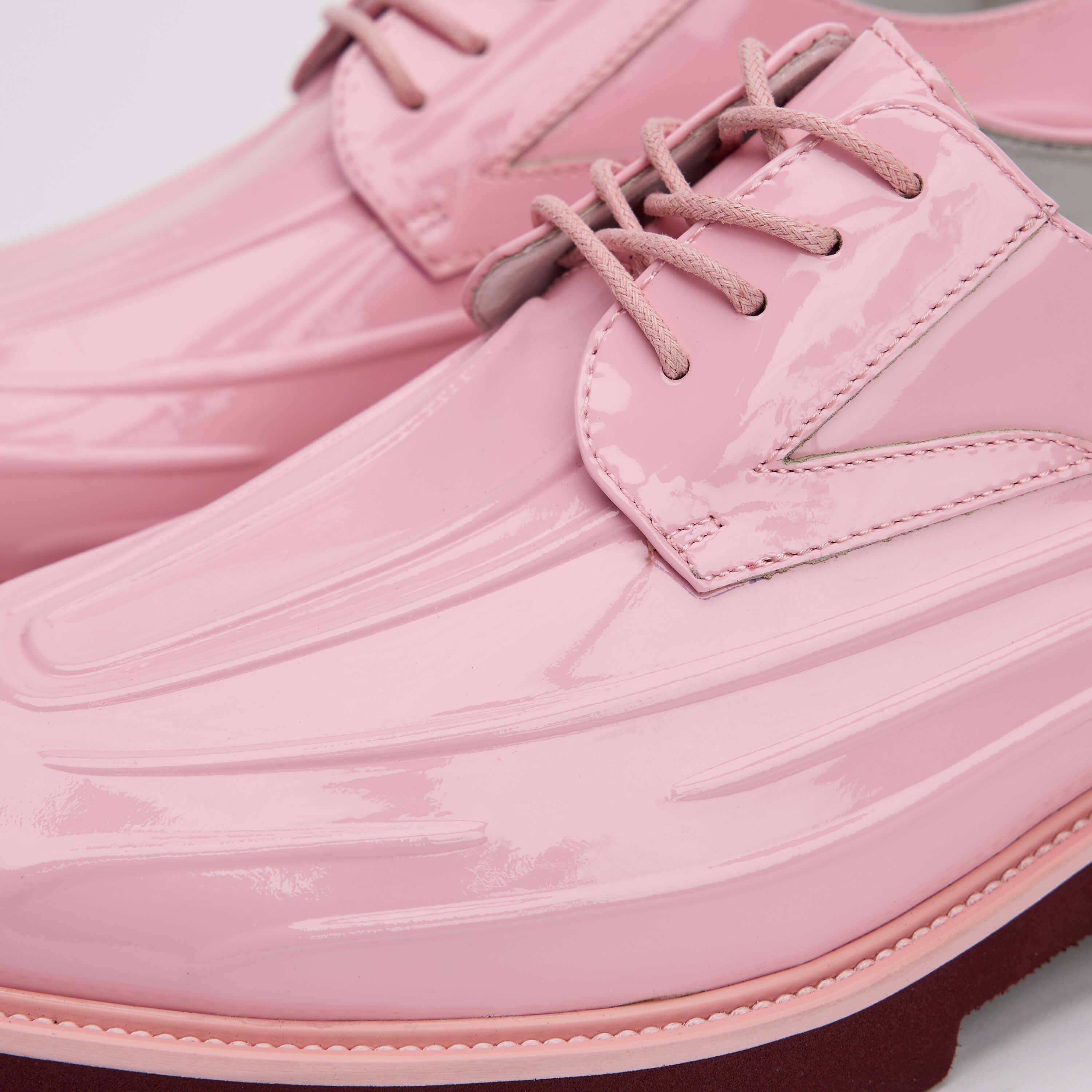 Jayden Pink Lug Sole Derby Shoes