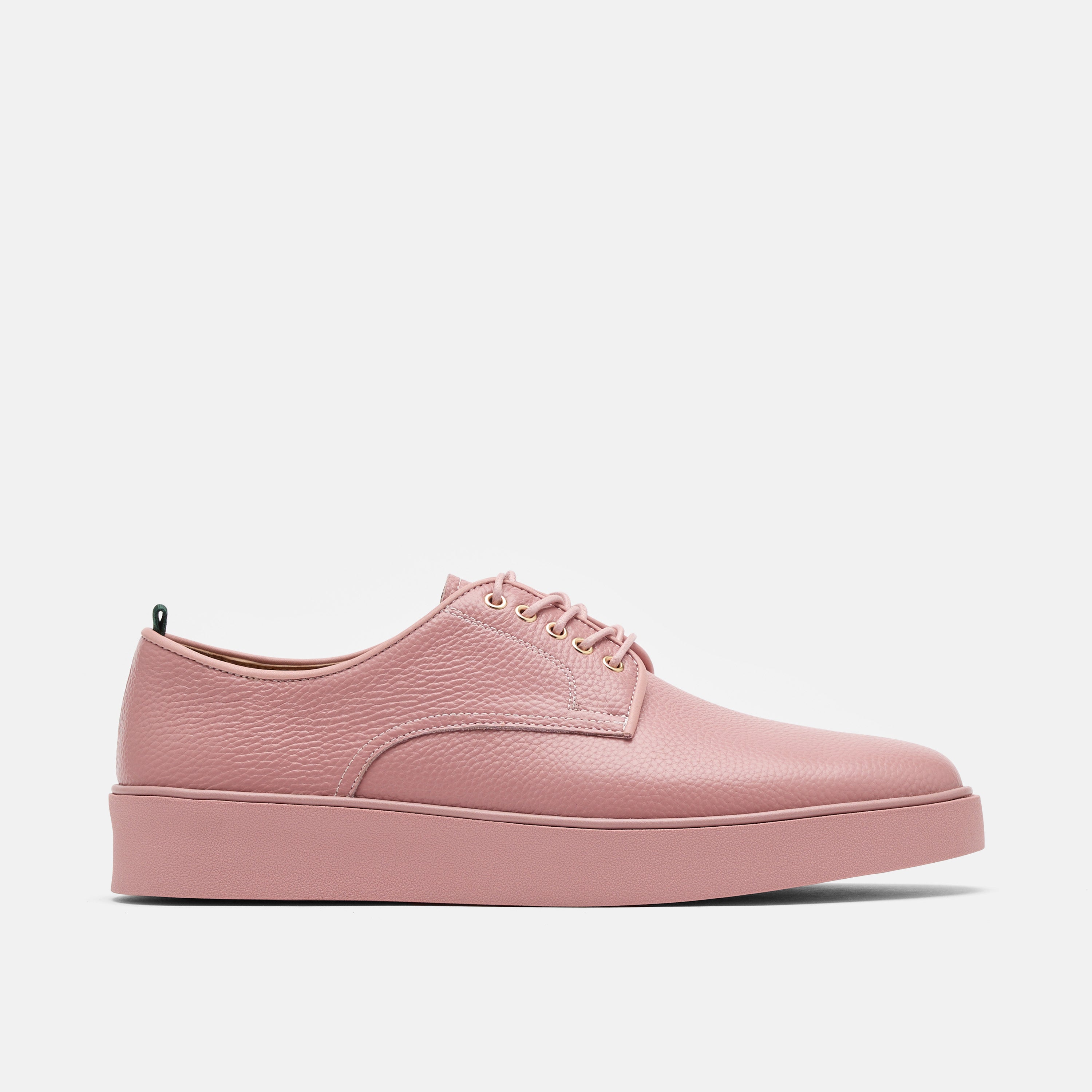 Deion Pink Leather Derby Sneakers