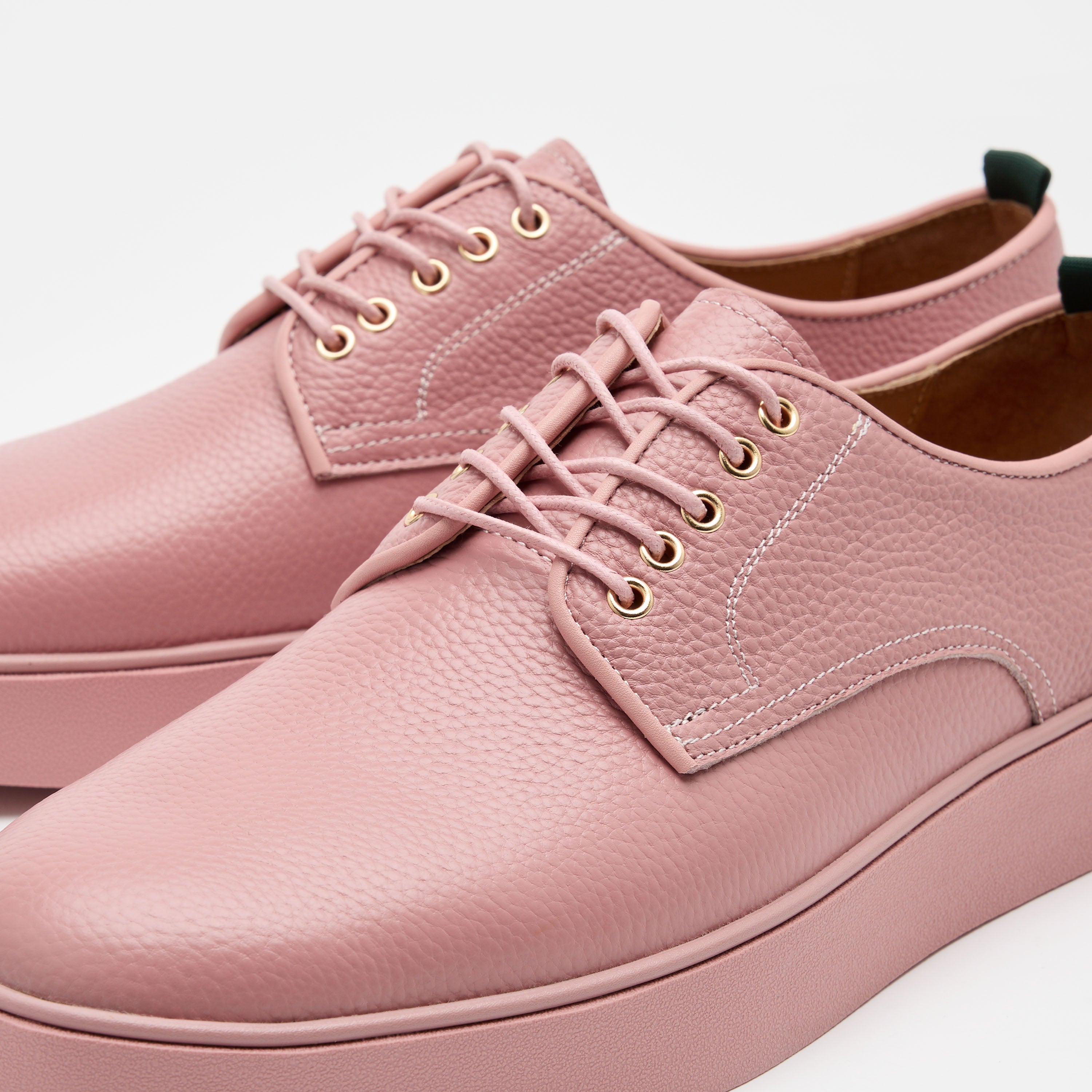 Deion Pink Leather Derby Sneakers