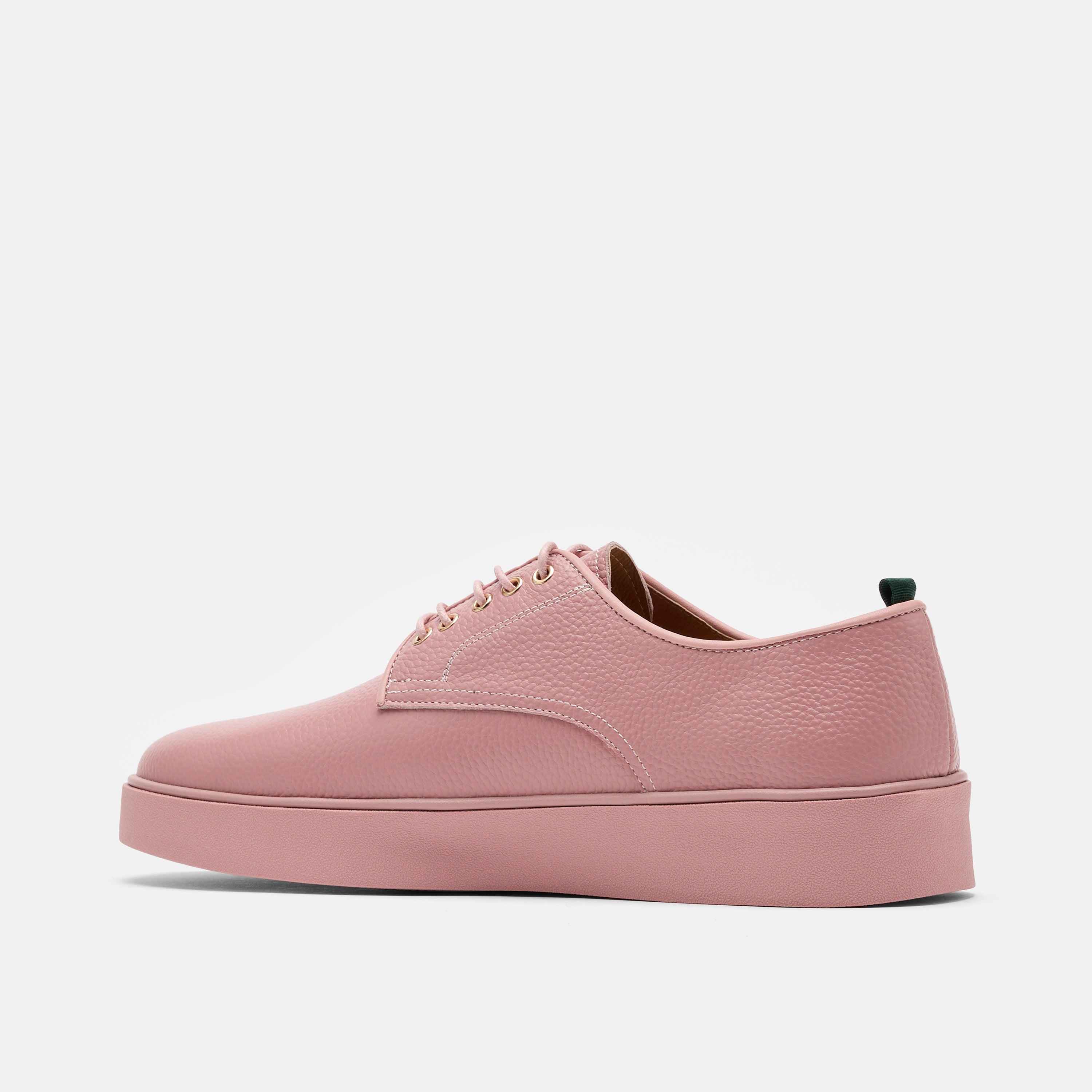 Deion Pink Leather Derby Sneakers