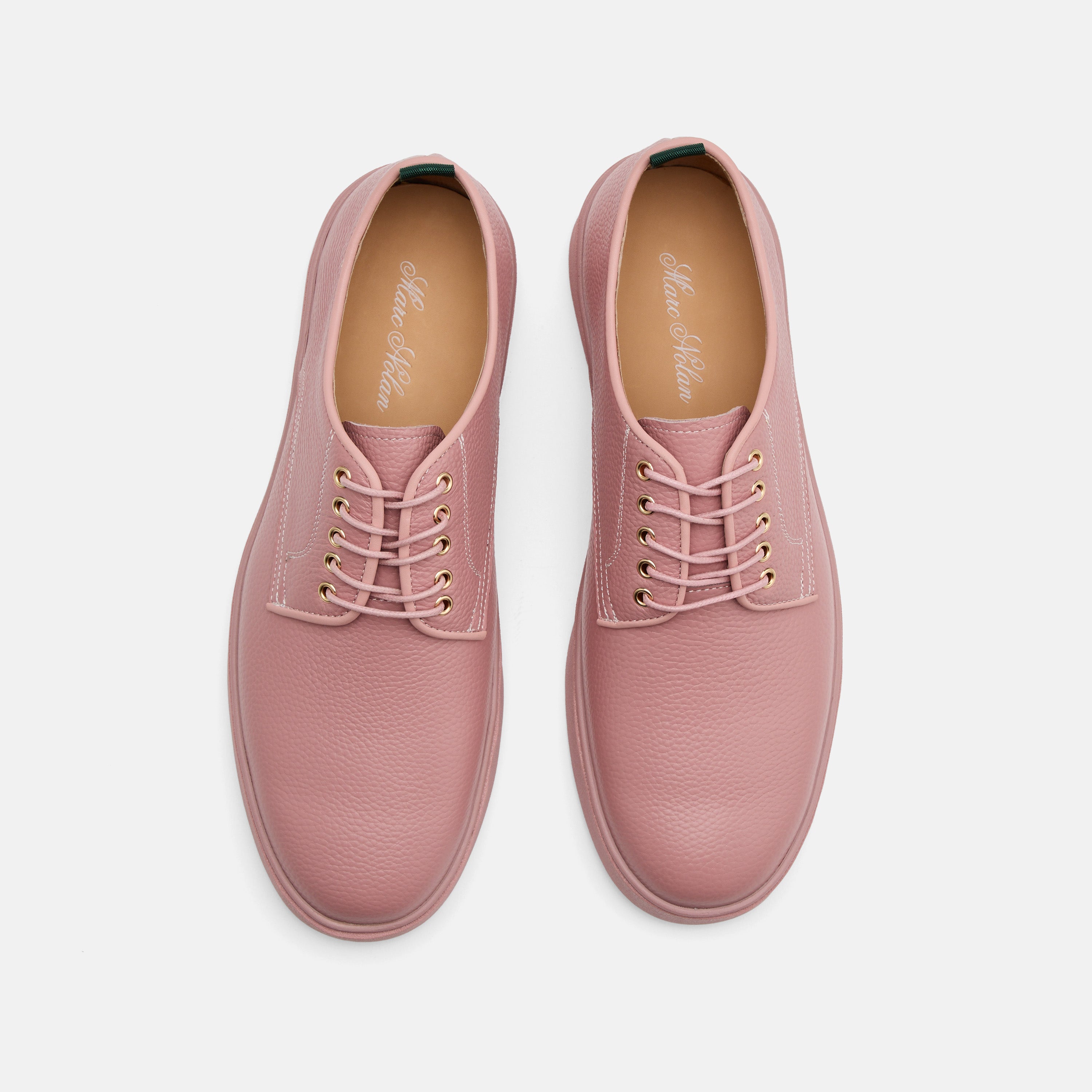 Deion Pink Leather Derby Sneakers