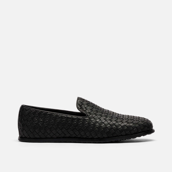 ? Men’s Black Woven Leather Slip-On Loafers | Size 30 (Approx. US 13) ? Amazon.com | Men main image 4