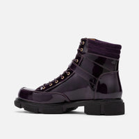 Atlas Purple Patent Leather Strap Boots