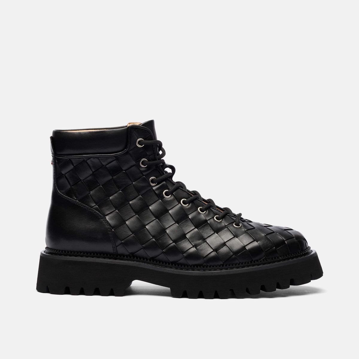 Rivington Black Woven Leather Hiking Boot