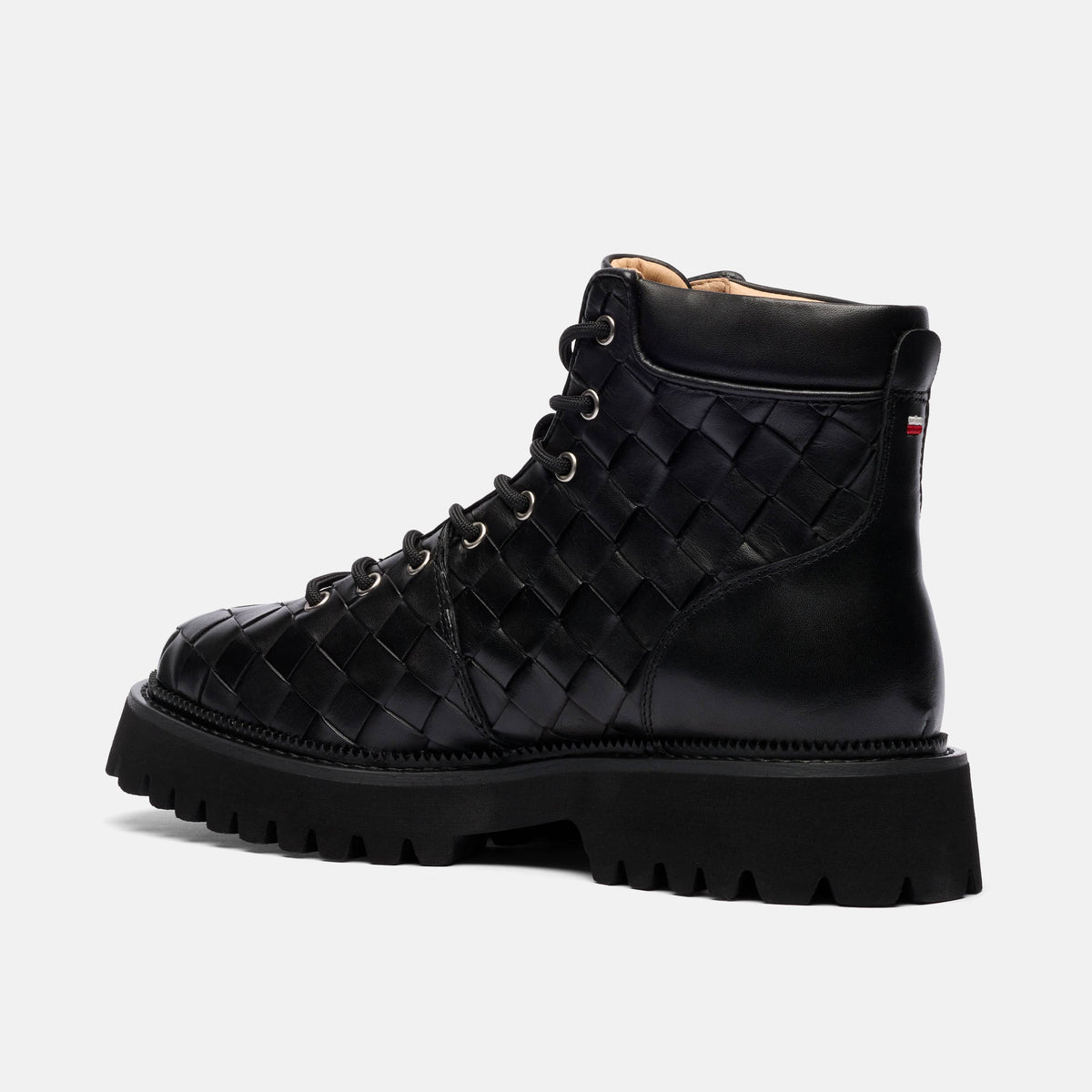 Rivington Black Woven Leather Hiking Boot