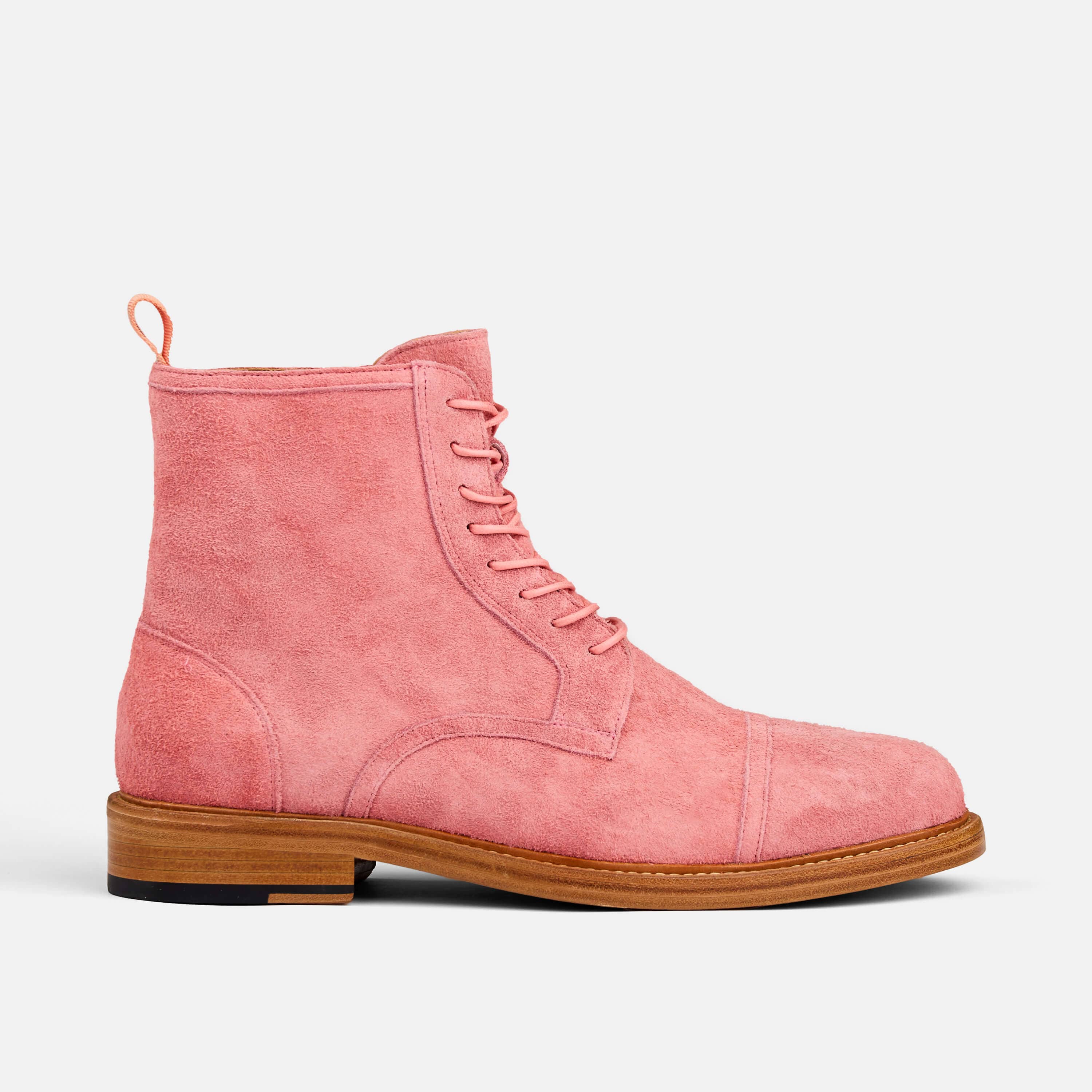 Lincoln Rose Pink Cap Toe Boots