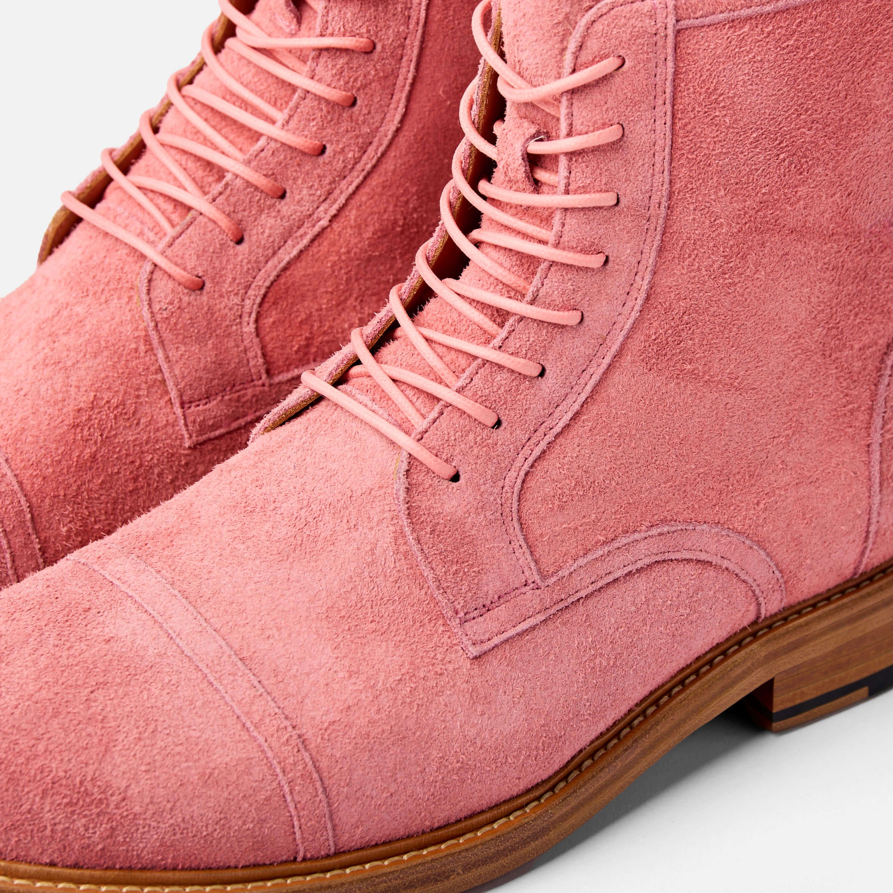 Lincoln Rose Pink Cap Toe Boots