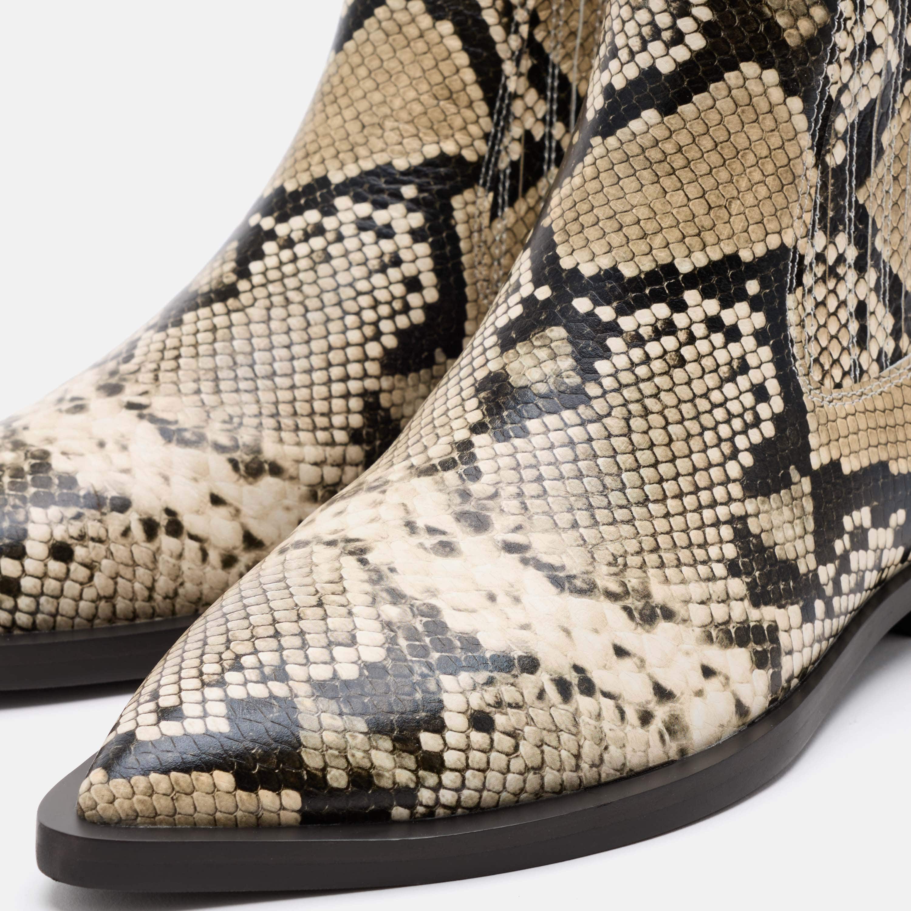 Savannah Natural Python Leather Ankle Boots