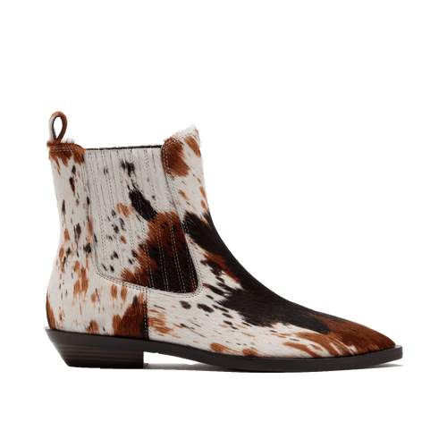 Savannah Tiger Horse Pony Hair Ankle Boots