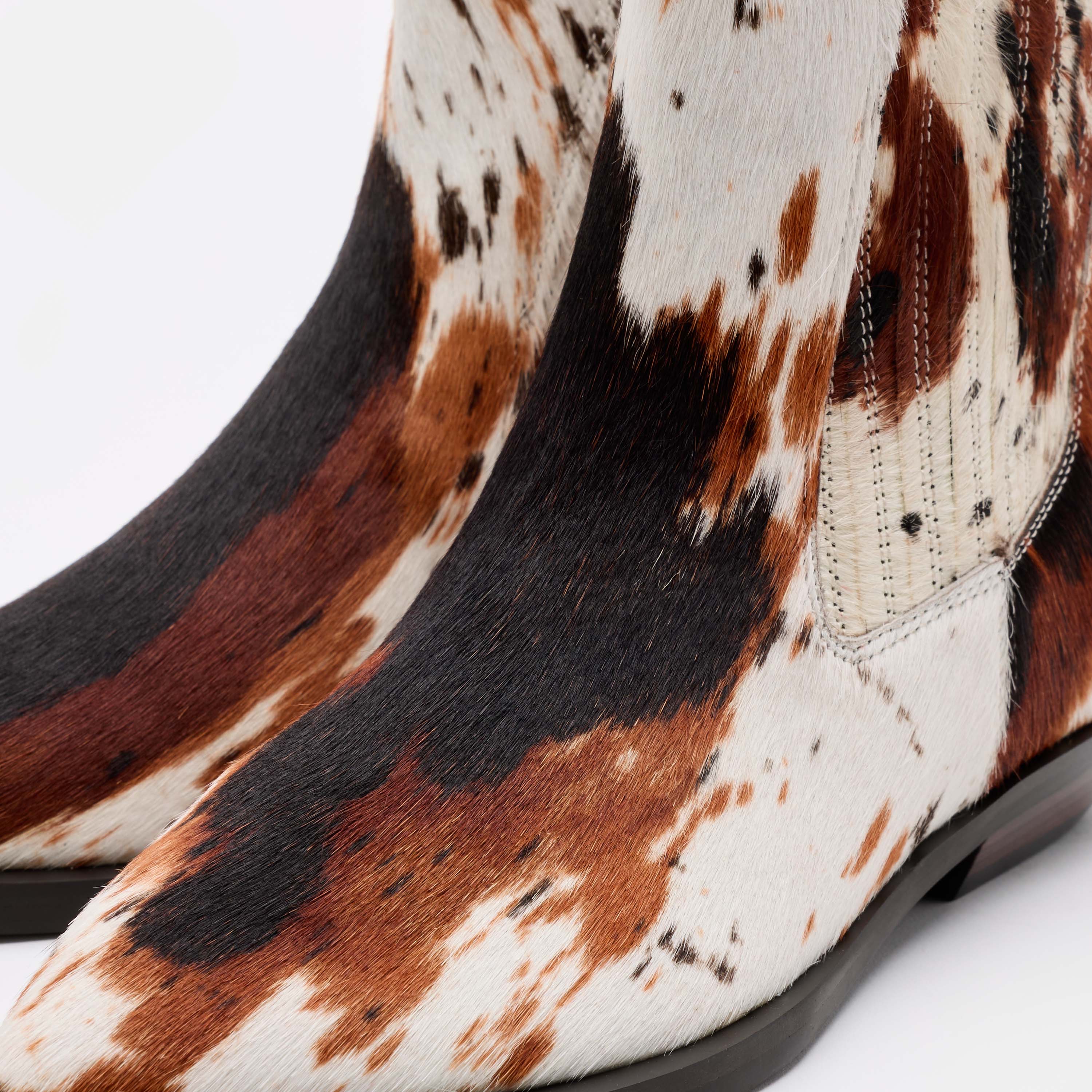 Savannah Tiger Horse Pony Hair Ankle Boots