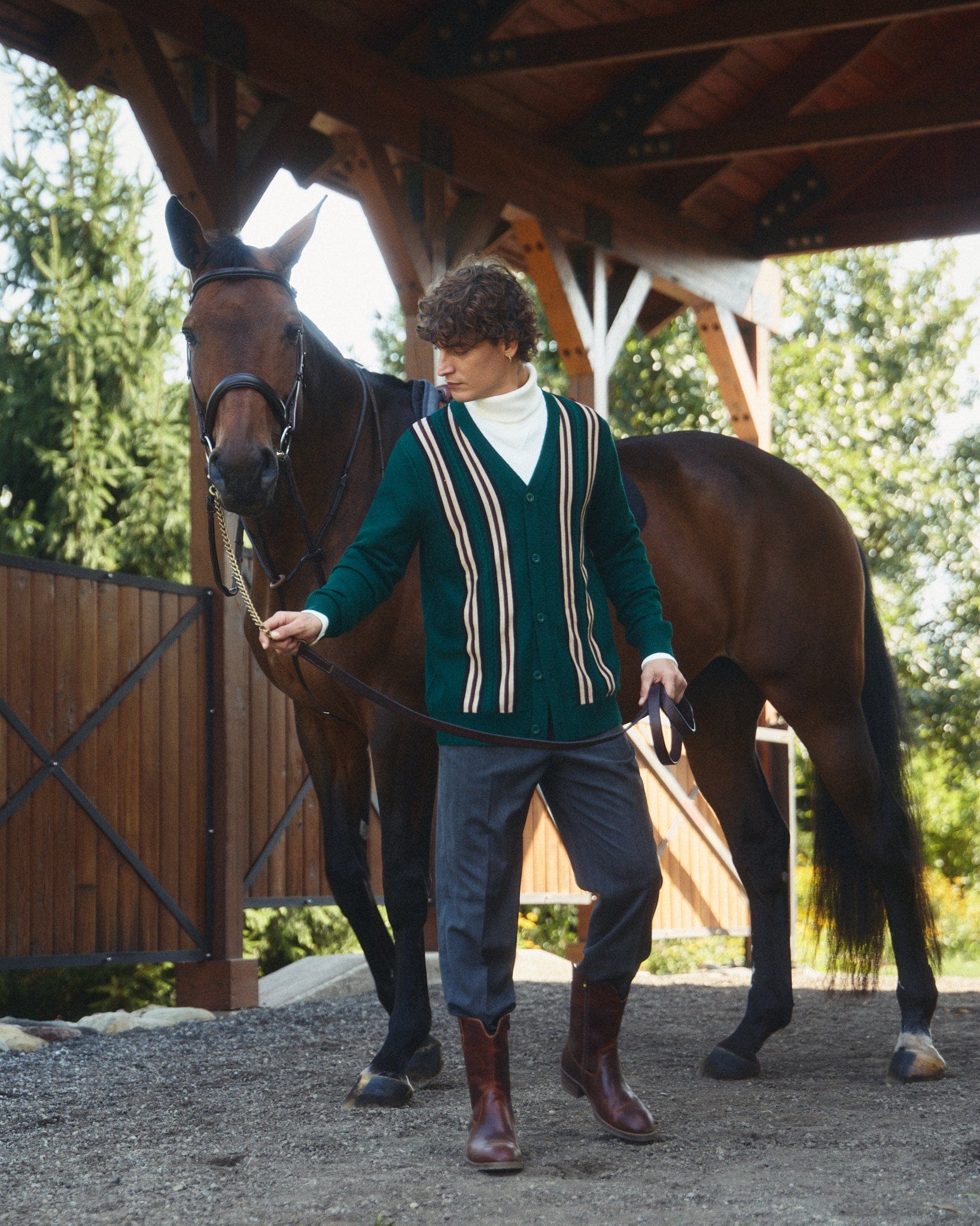 Sawyer Brown Leather Cowboy Boots