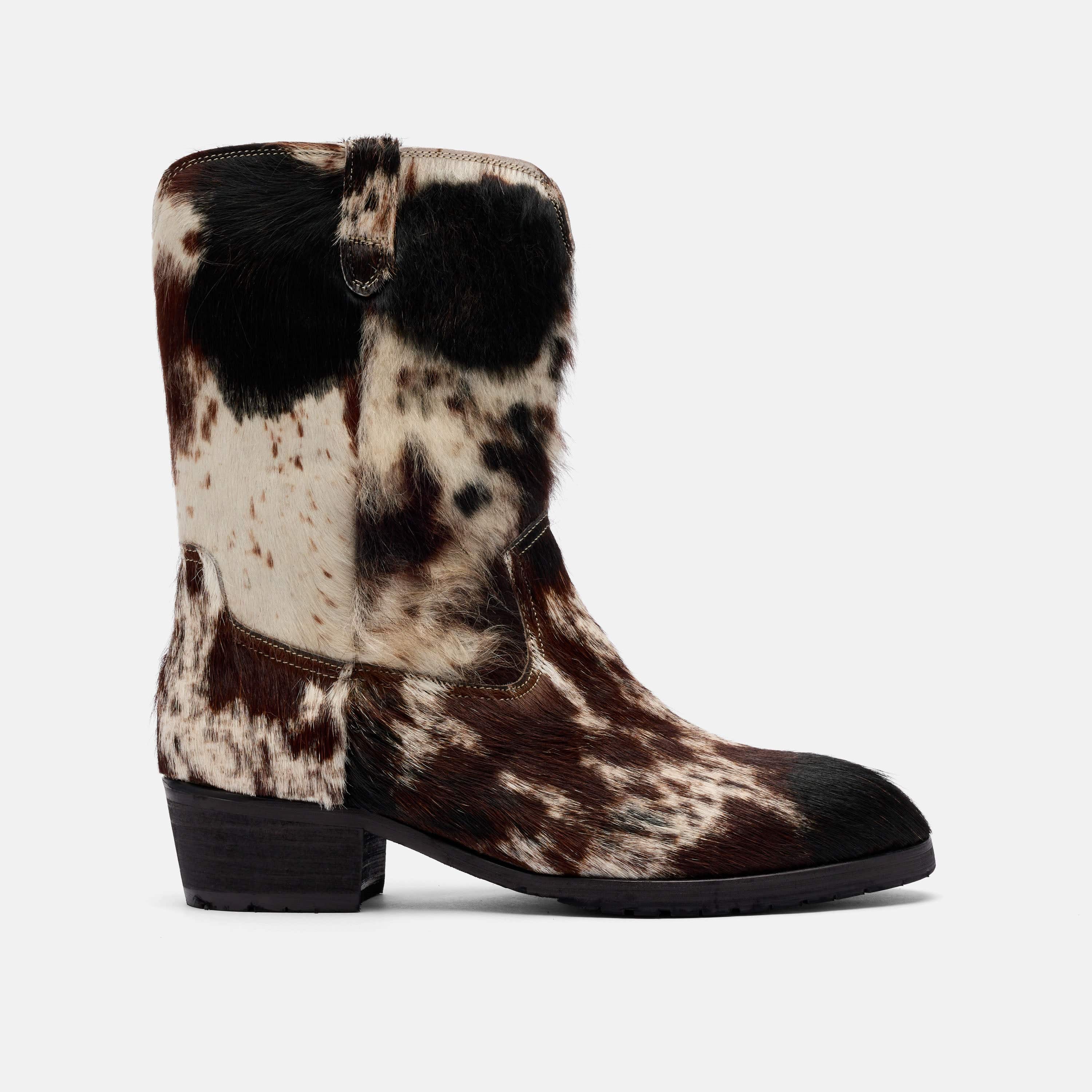 Sawyer Dark Horse Pony Hair Cowboy Boots