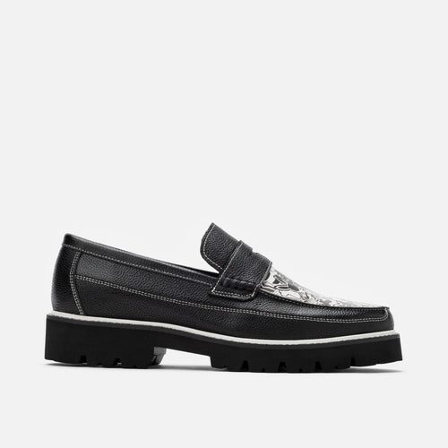 Kodone Scribble Lug Penny Loafers