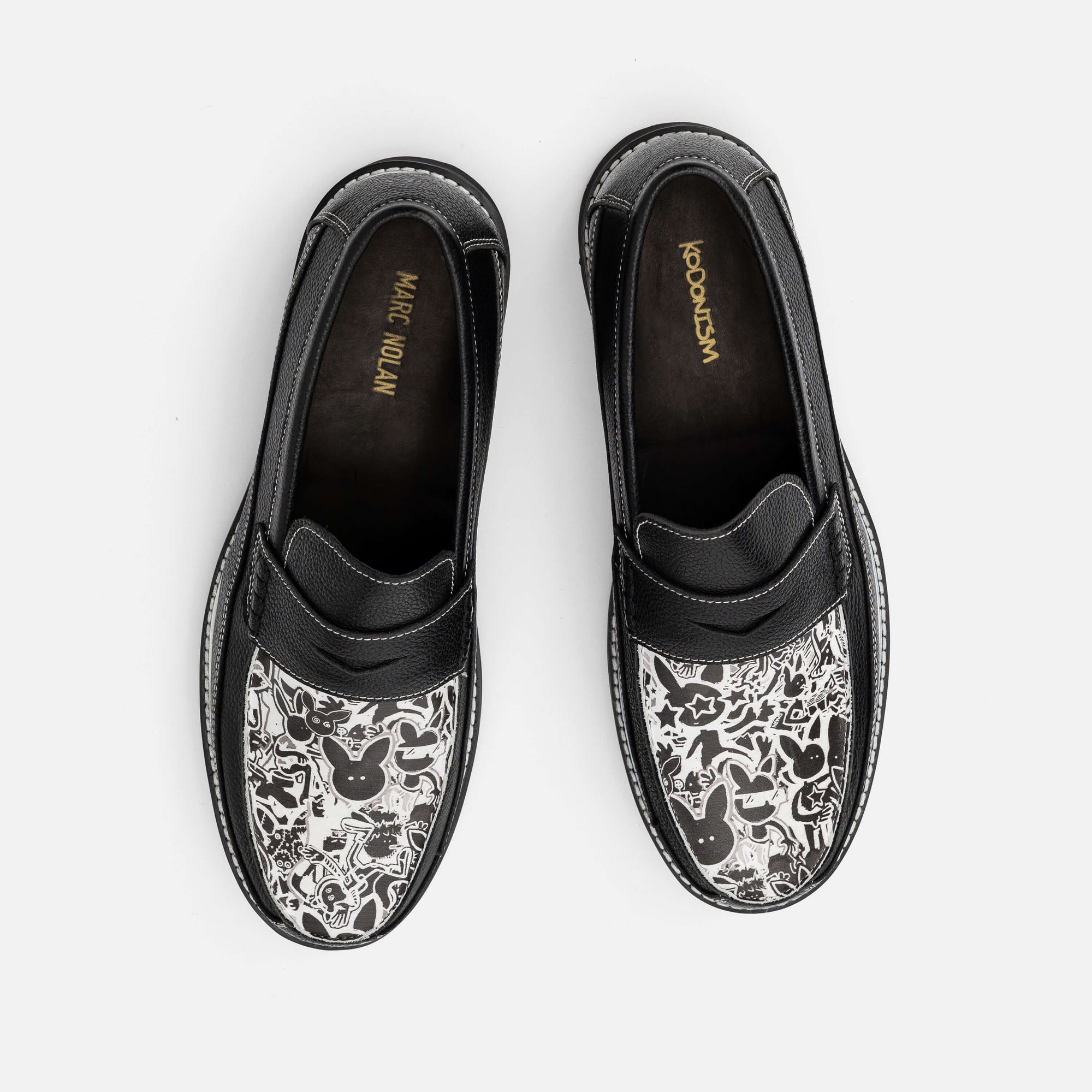 Kodone Scribble Lug Penny Loafers