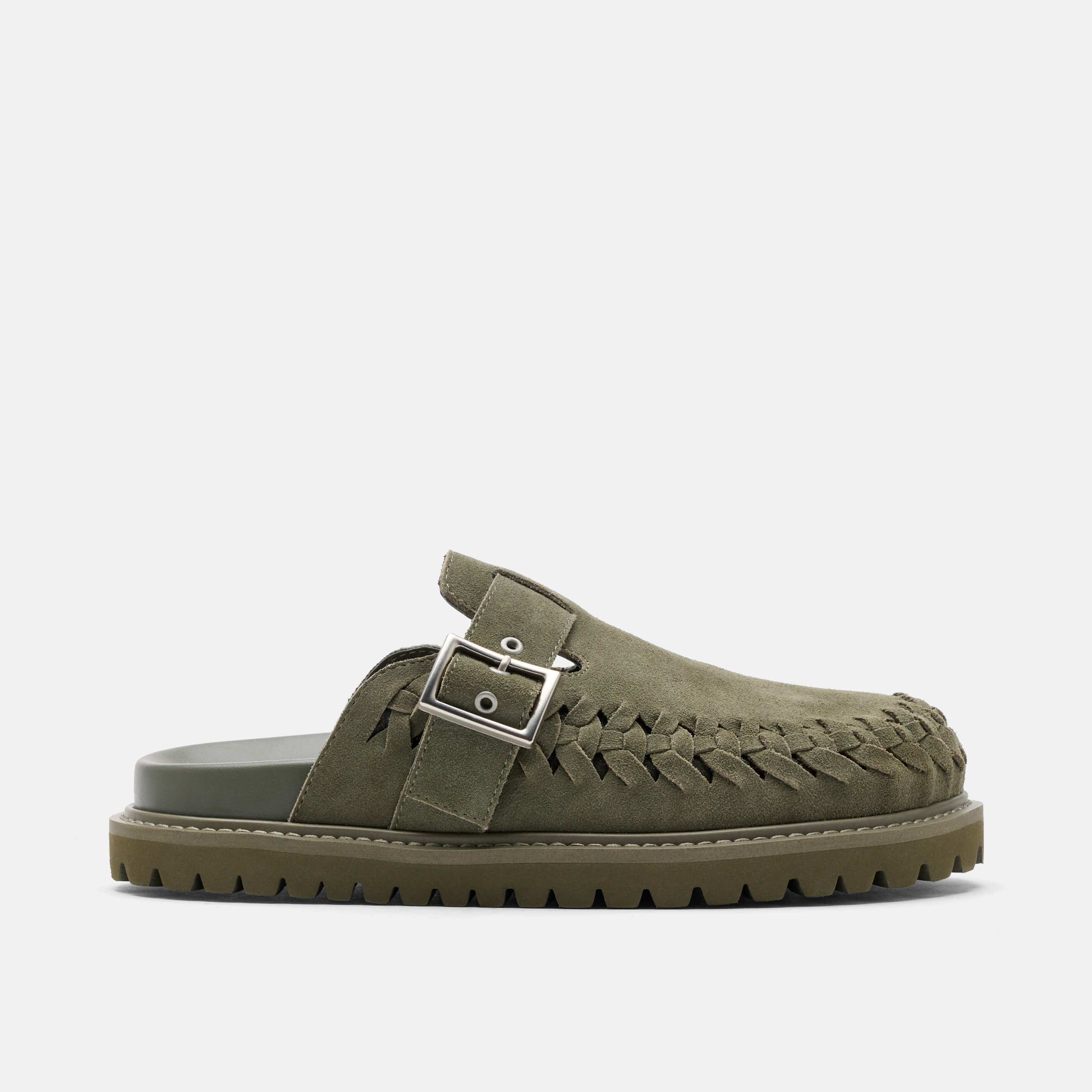 Shiloh Taupe Suede Clogs