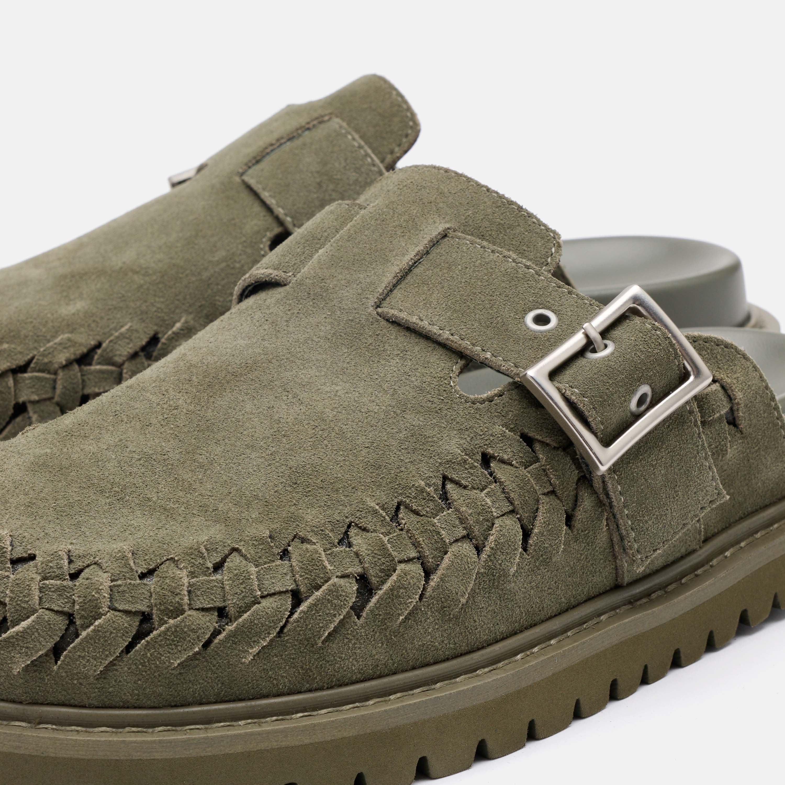 Shiloh Taupe Suede Clogs