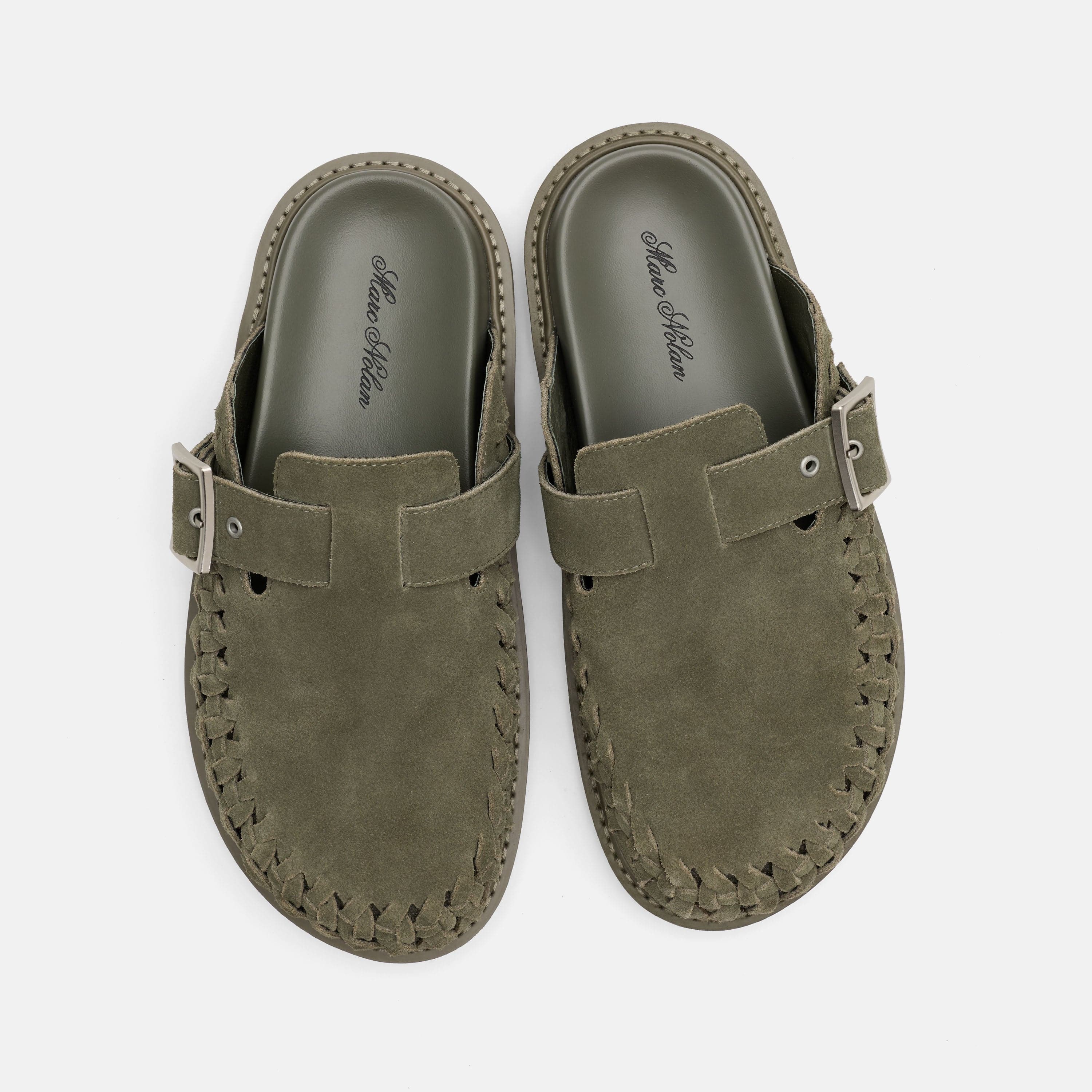 Shiloh Taupe Suede Clogs