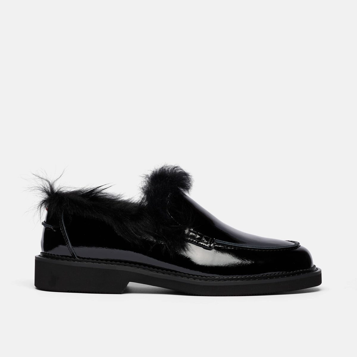 Sinclair Black Patent Fur Loafer