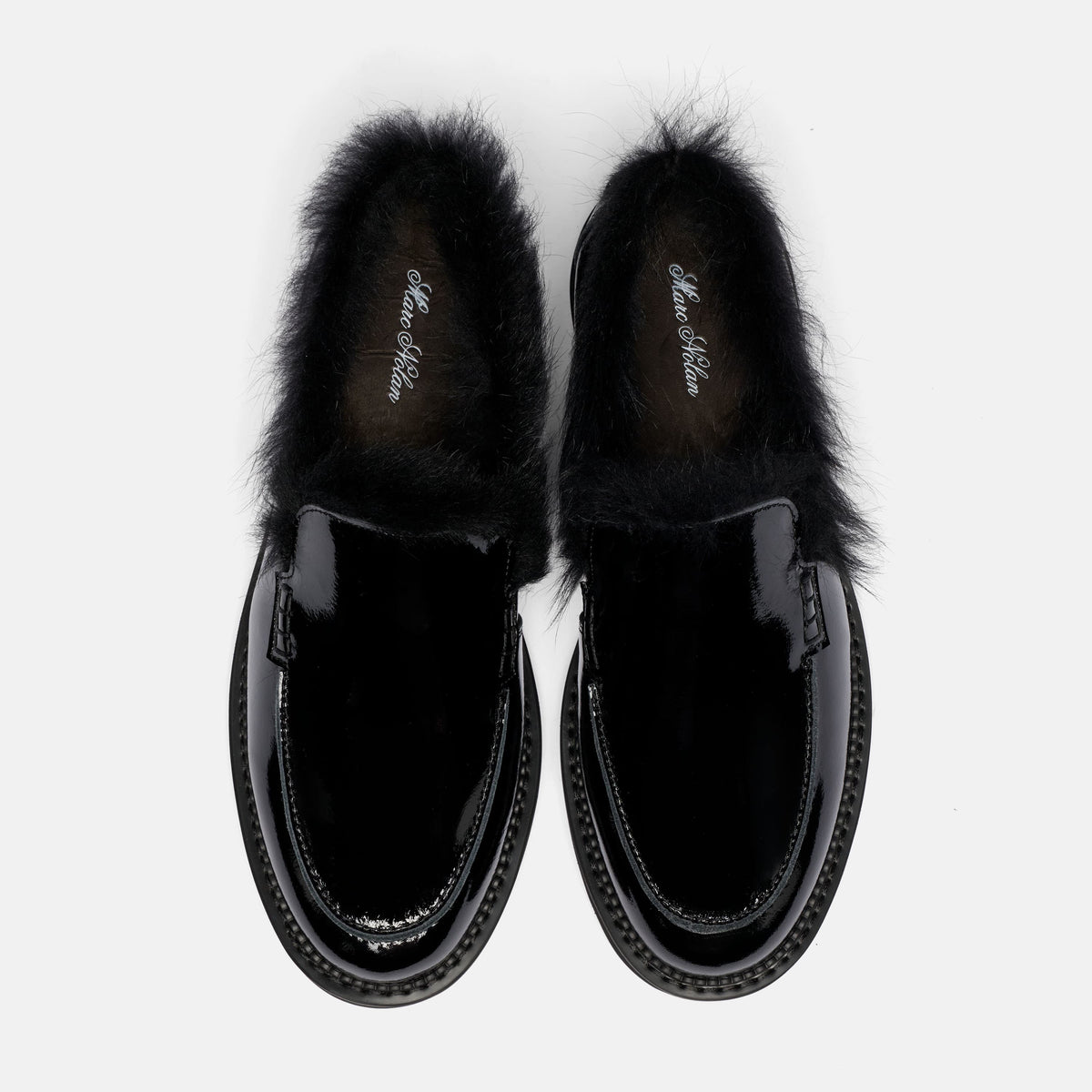 Sinclair Black Patent Fur Loafer