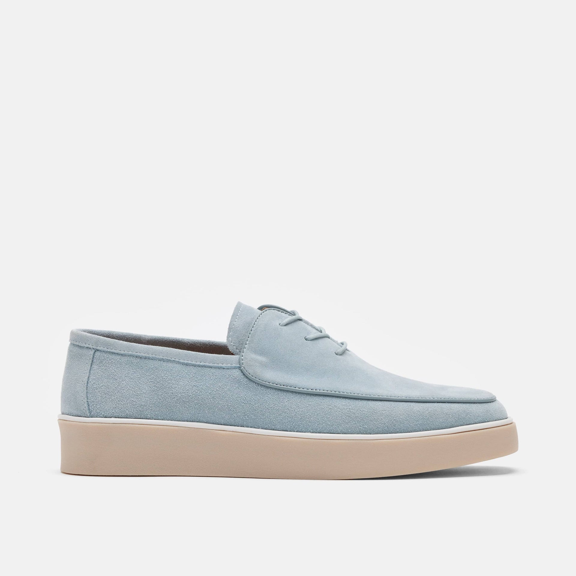 Cannes Sky Blue Suede Lace Up Sneakers