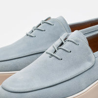 Cannes Sky Blue Suede Lace-Up Sneakers