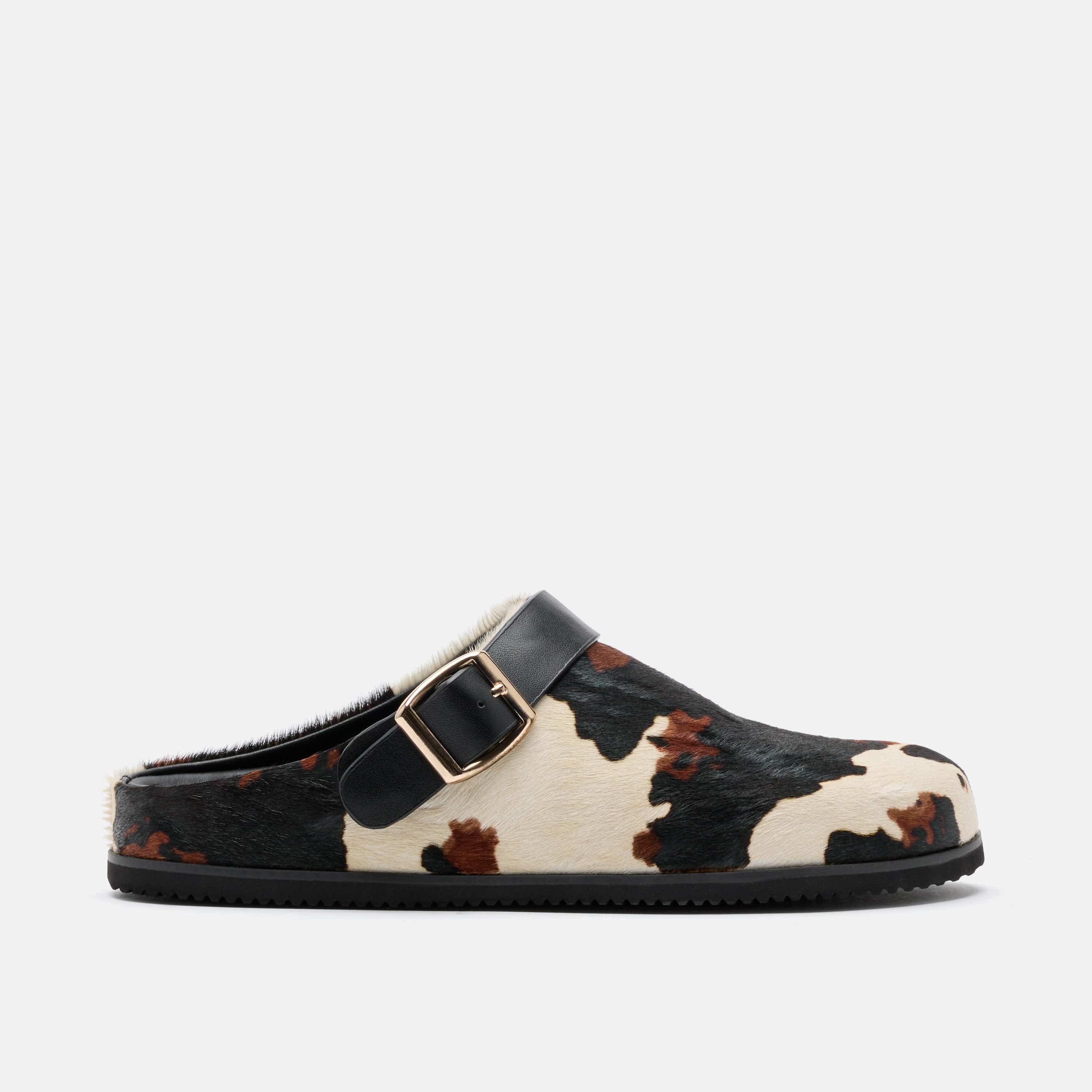 Solana Cow Print Backstrap Clogs