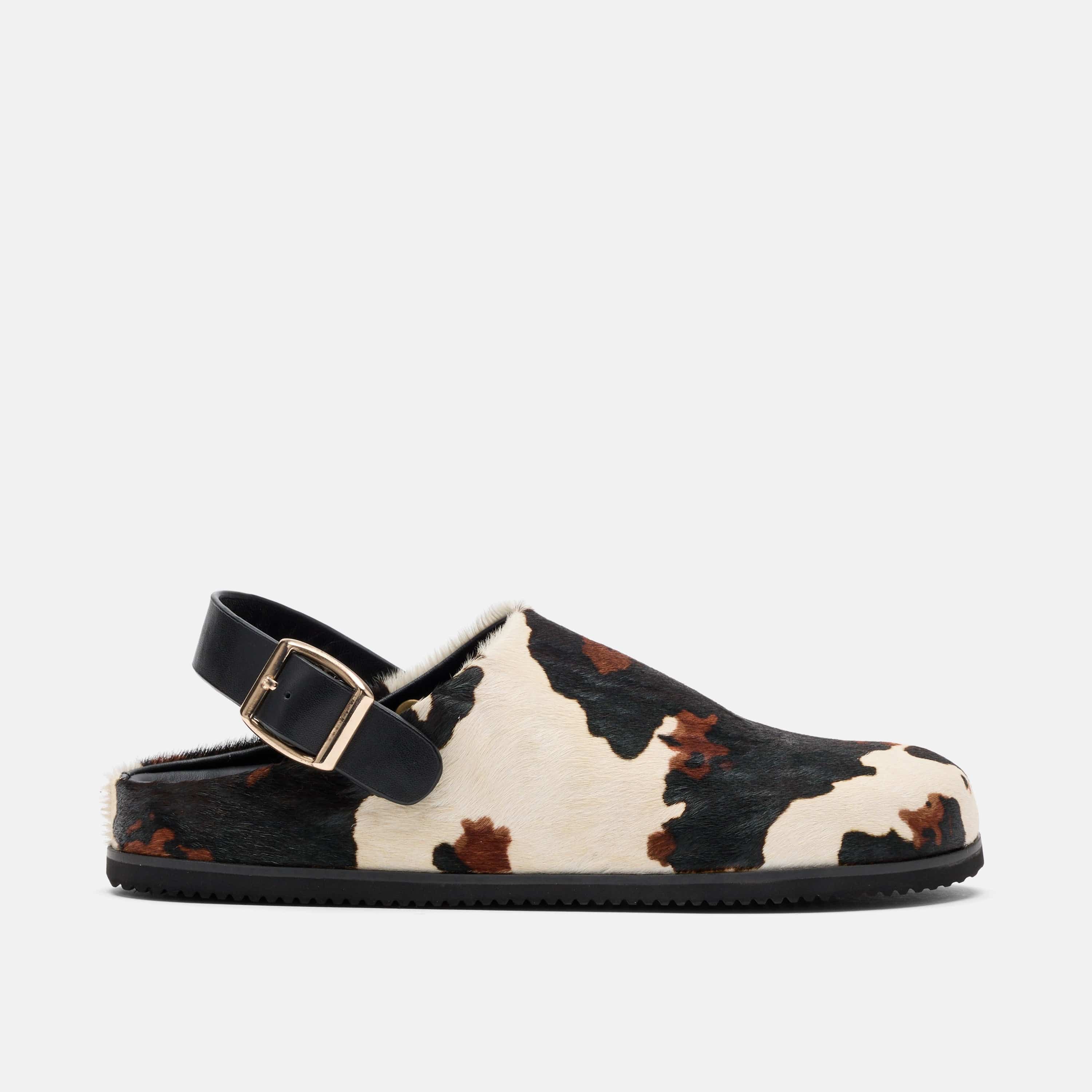 Solana Cow Print Backstrap Clogs
