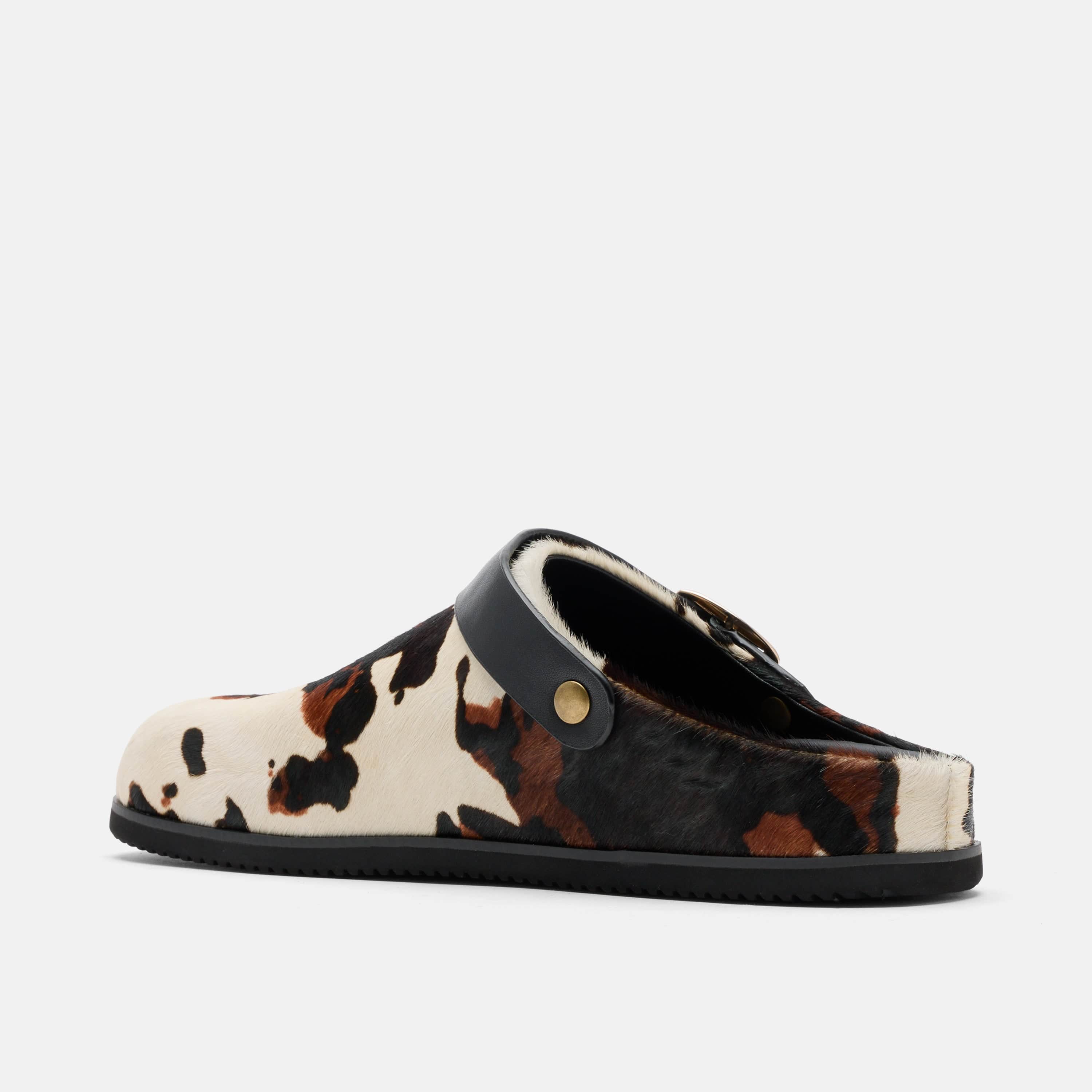 Solana Cow Print Backstrap Clogs