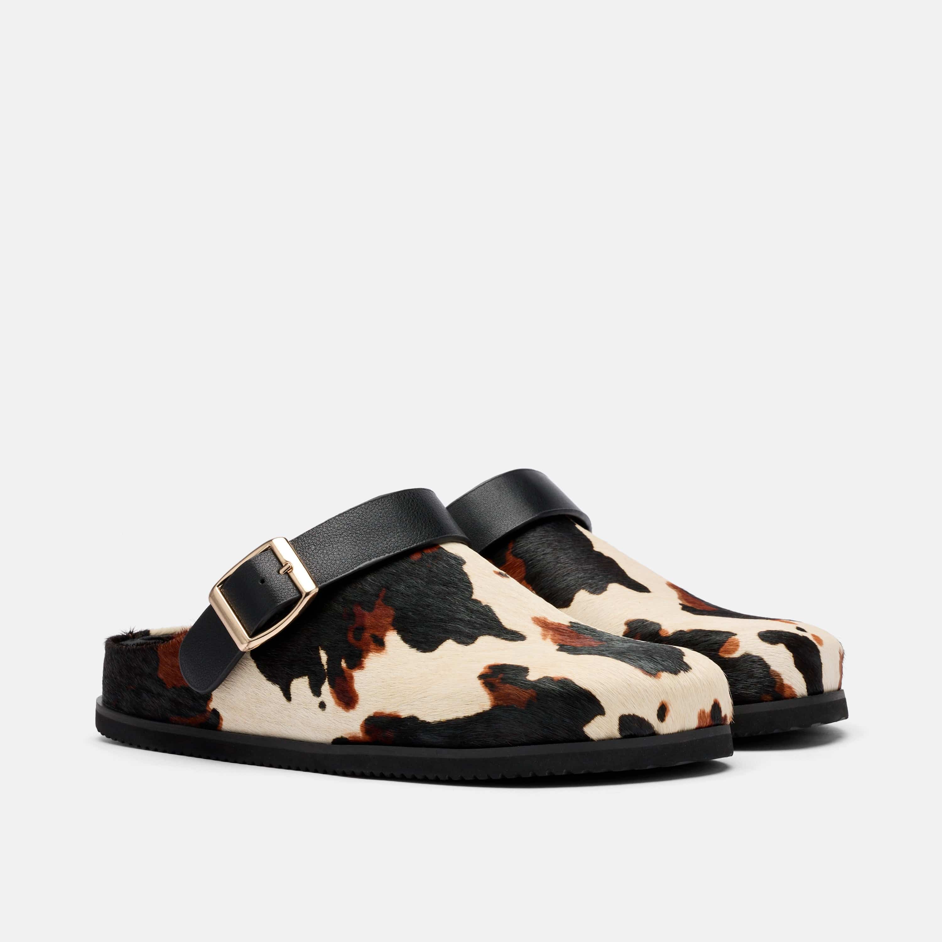 Solana Cow Print Backstrap Clogs