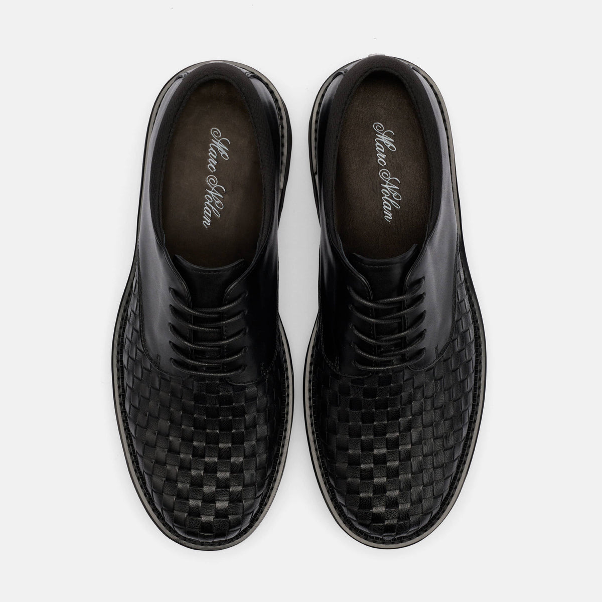 Sterling Black Woven Leather Derby