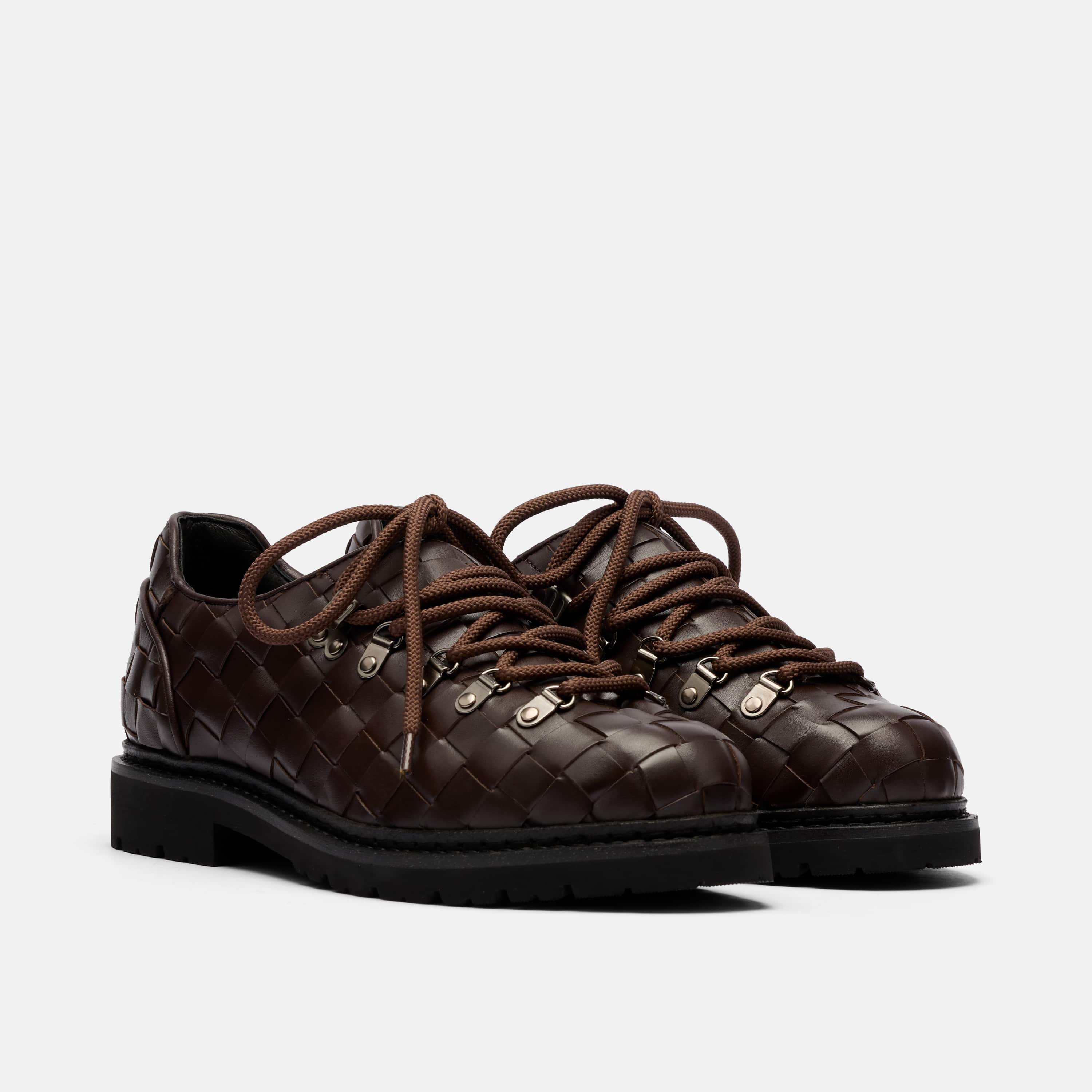 Summit Brown Woven Leather Hiker Shoe