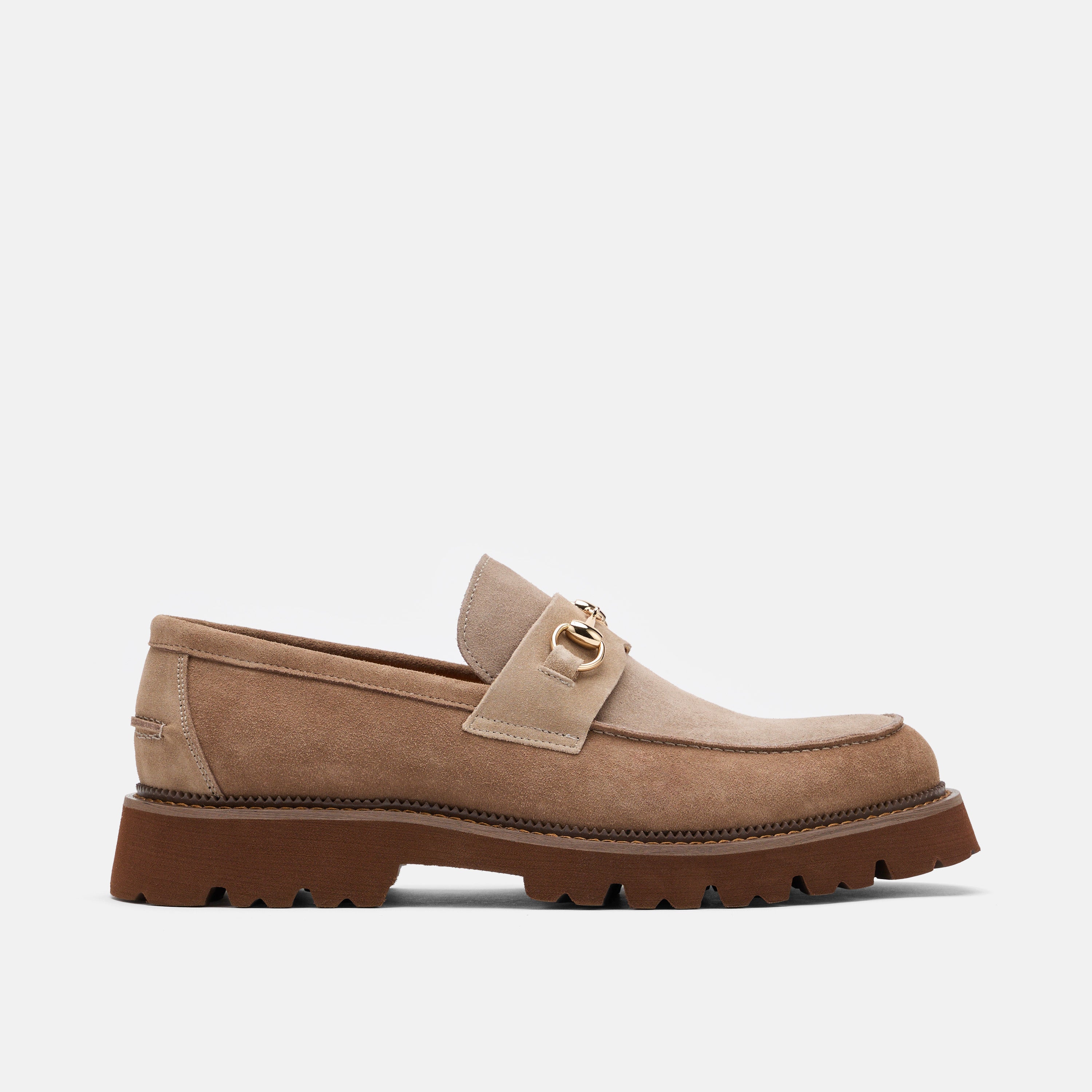 Blake Triple Tan Suede Lug Bit Loafers