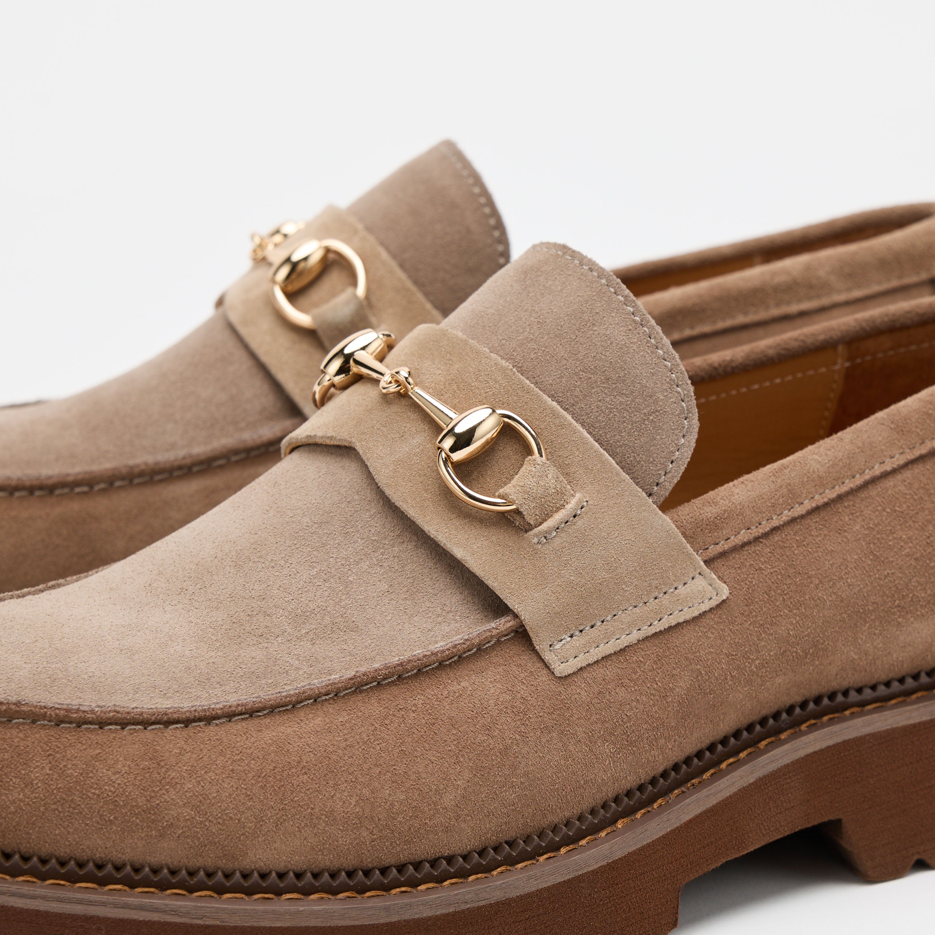 Blake Triple Tan Suede Lug Bit Loafers