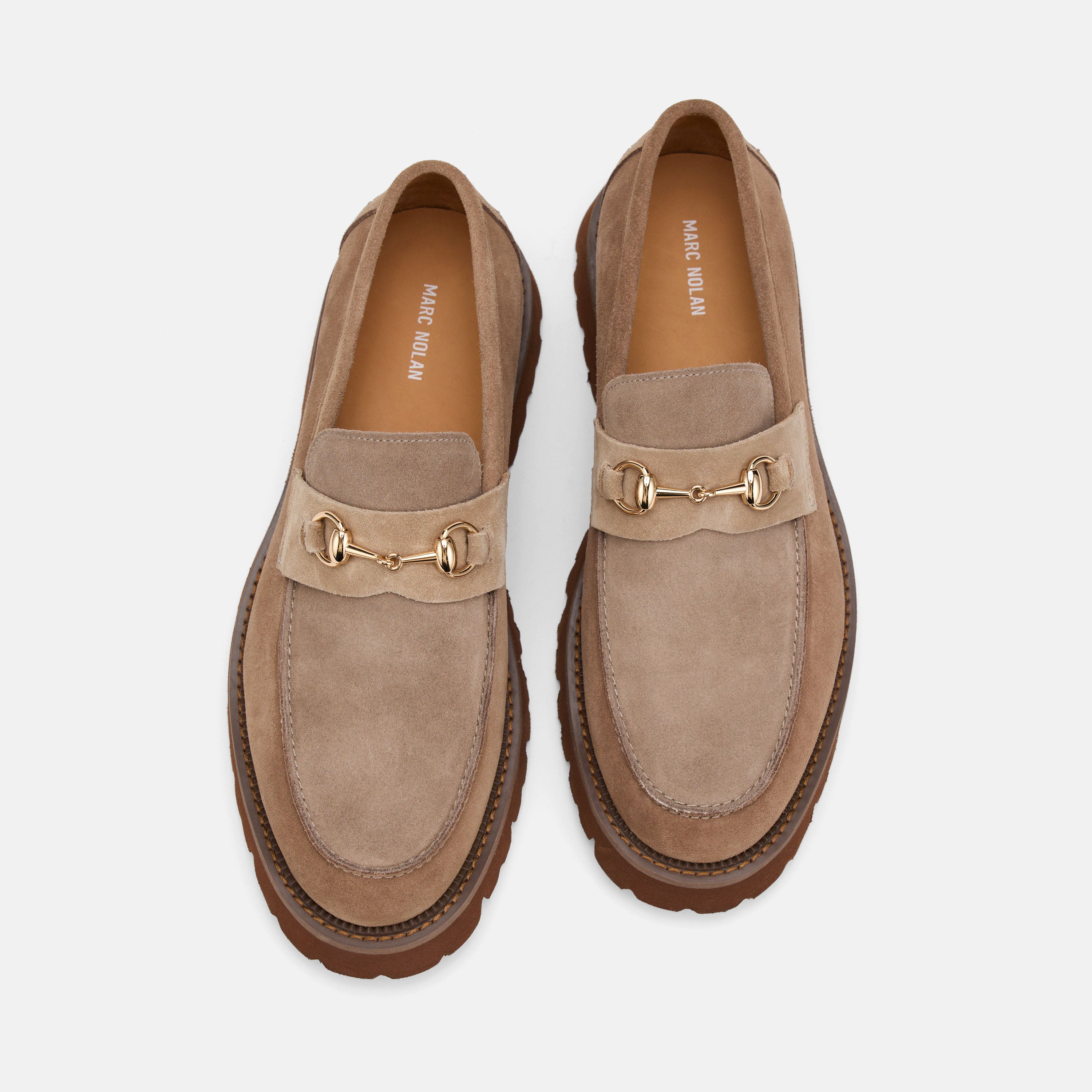 Blake Triple Tan Suede Lug Bit Loafers