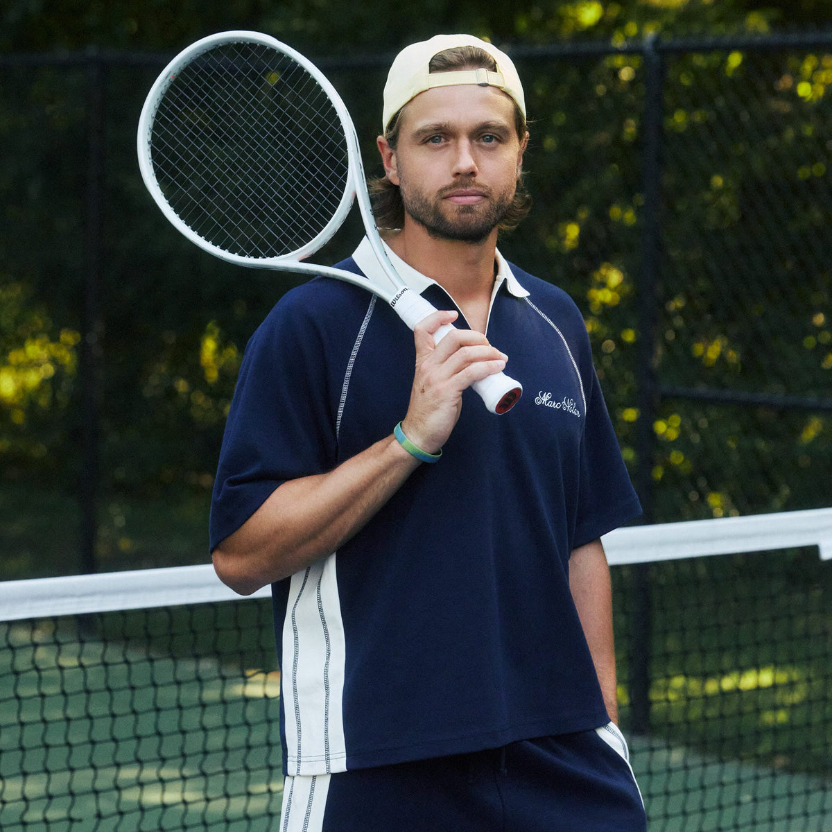 Tennis Polo - Navy/White