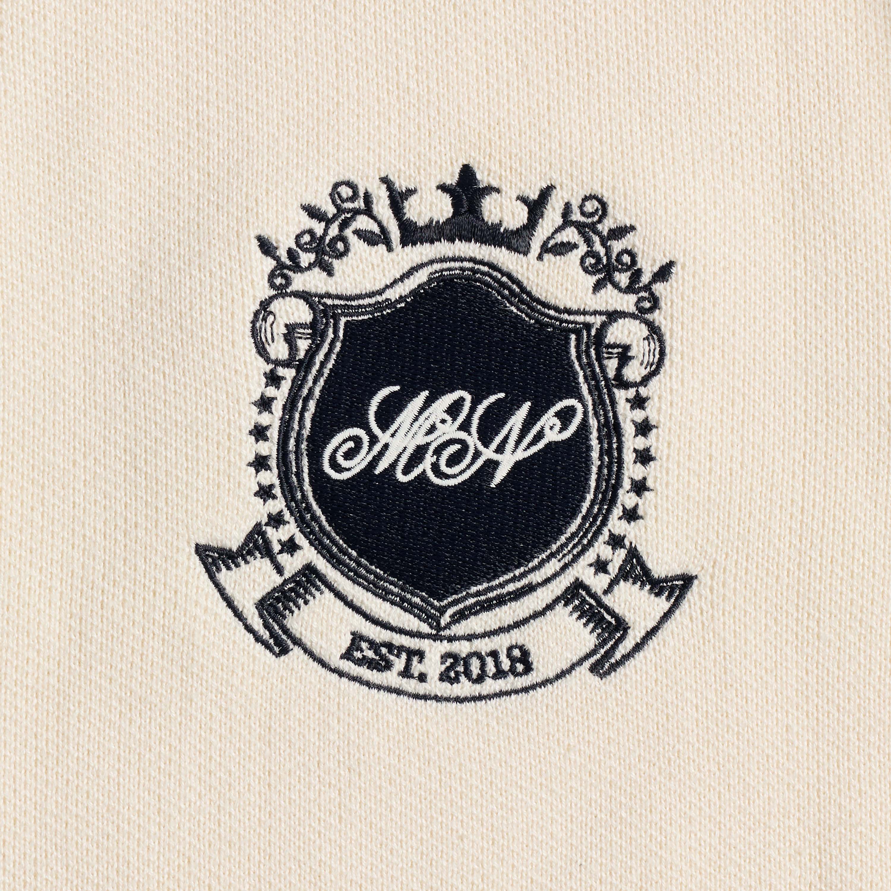 Marc Nolan Cream/Navy Varsity Sweater - Unisex