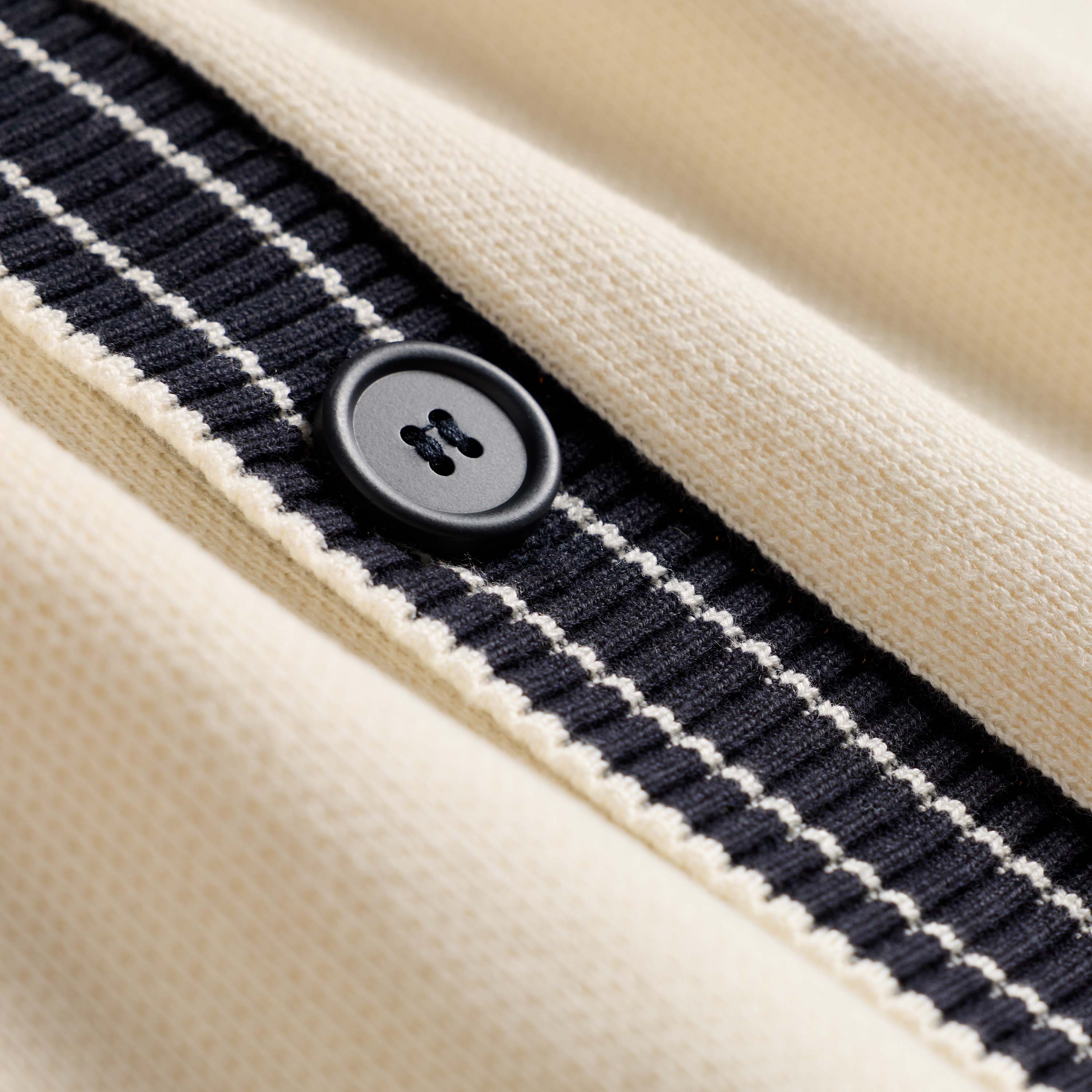 Marc Nolan Cream/Navy Varsity Sweater - Unisex