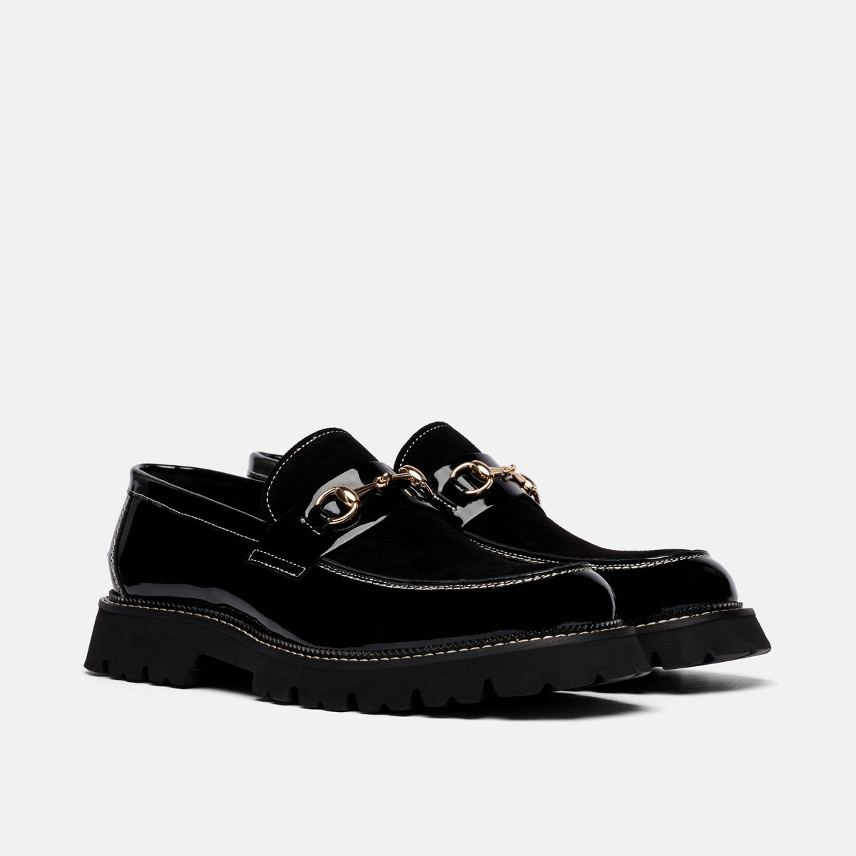 Black Menswear The Gentleman II Black Patent Bit Loafer