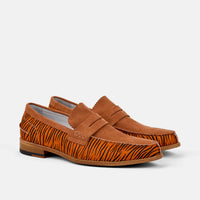 Abe Tiger Suede Penny Loafers