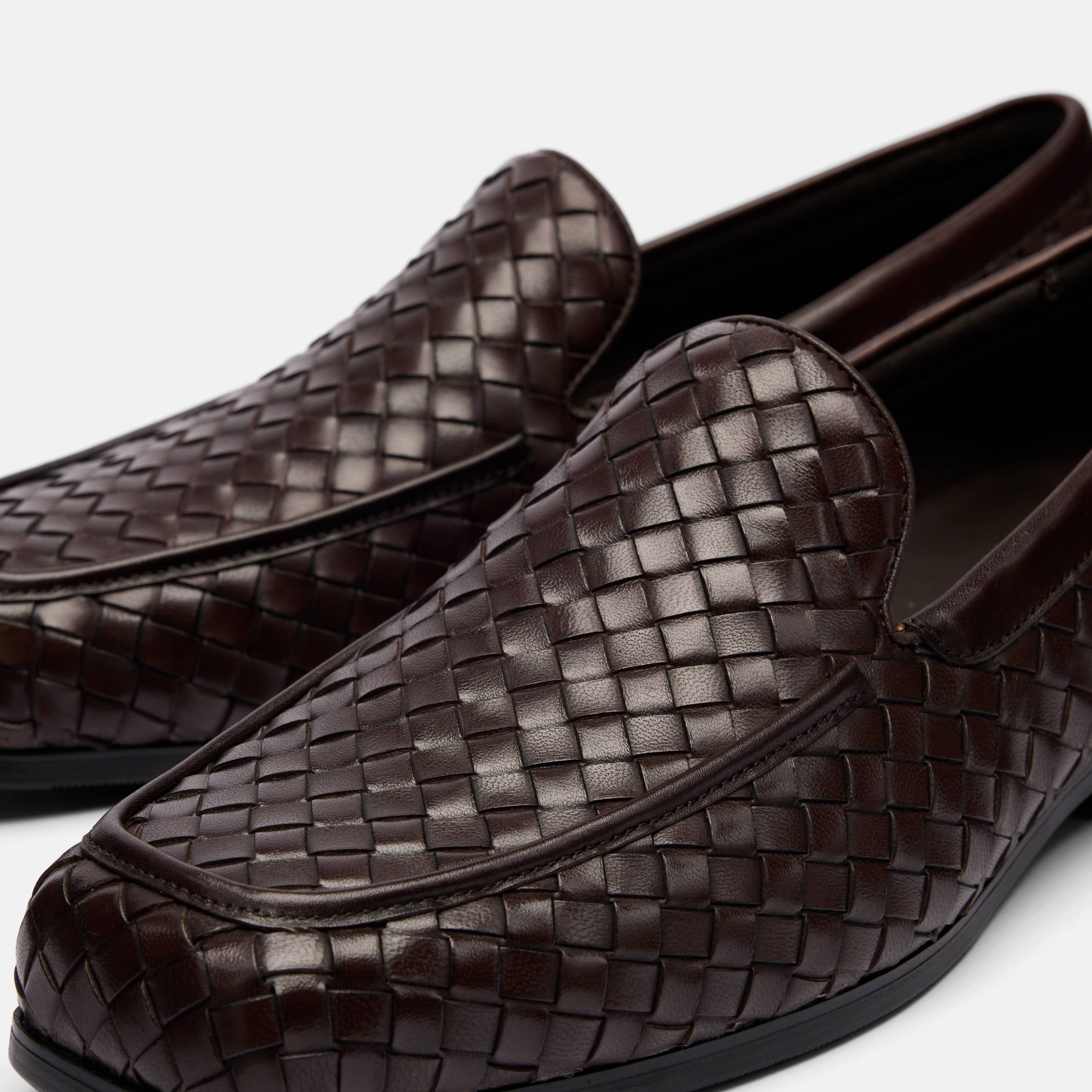 Torino Espresso Woven Square Toe Loafers