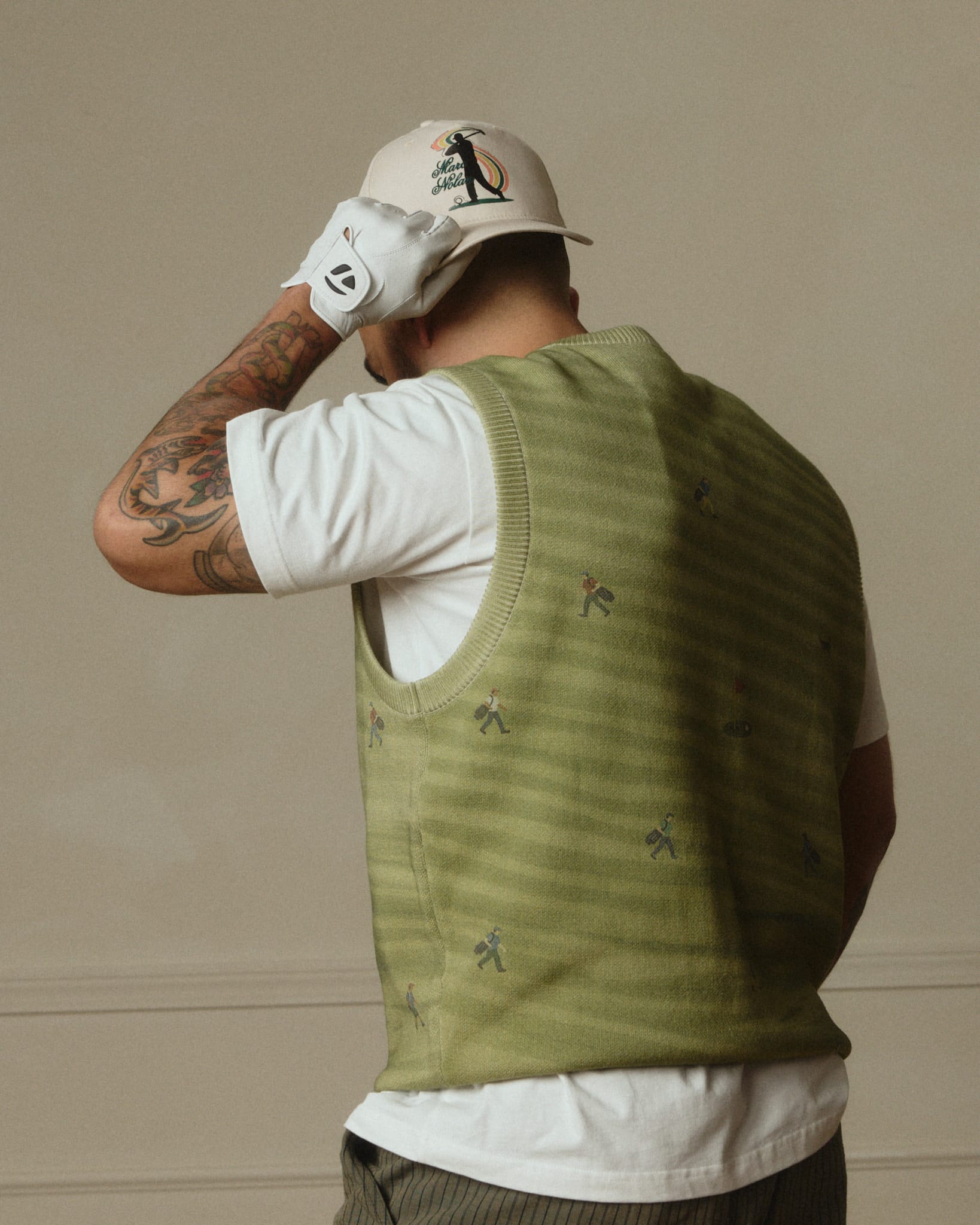 Golf Players Knit Vest - Mossy Green