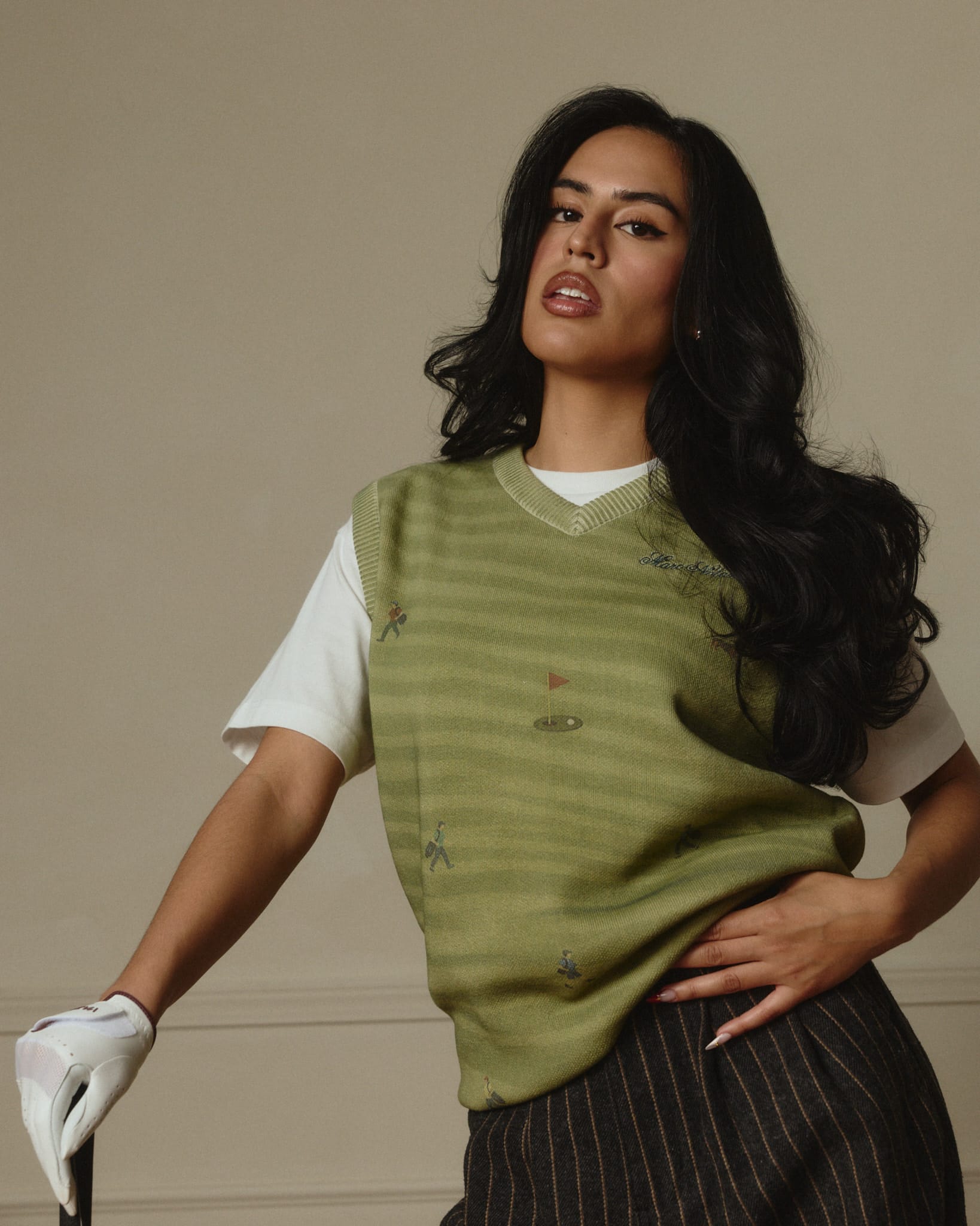 Golf Players Knit Vest - Mossy Green