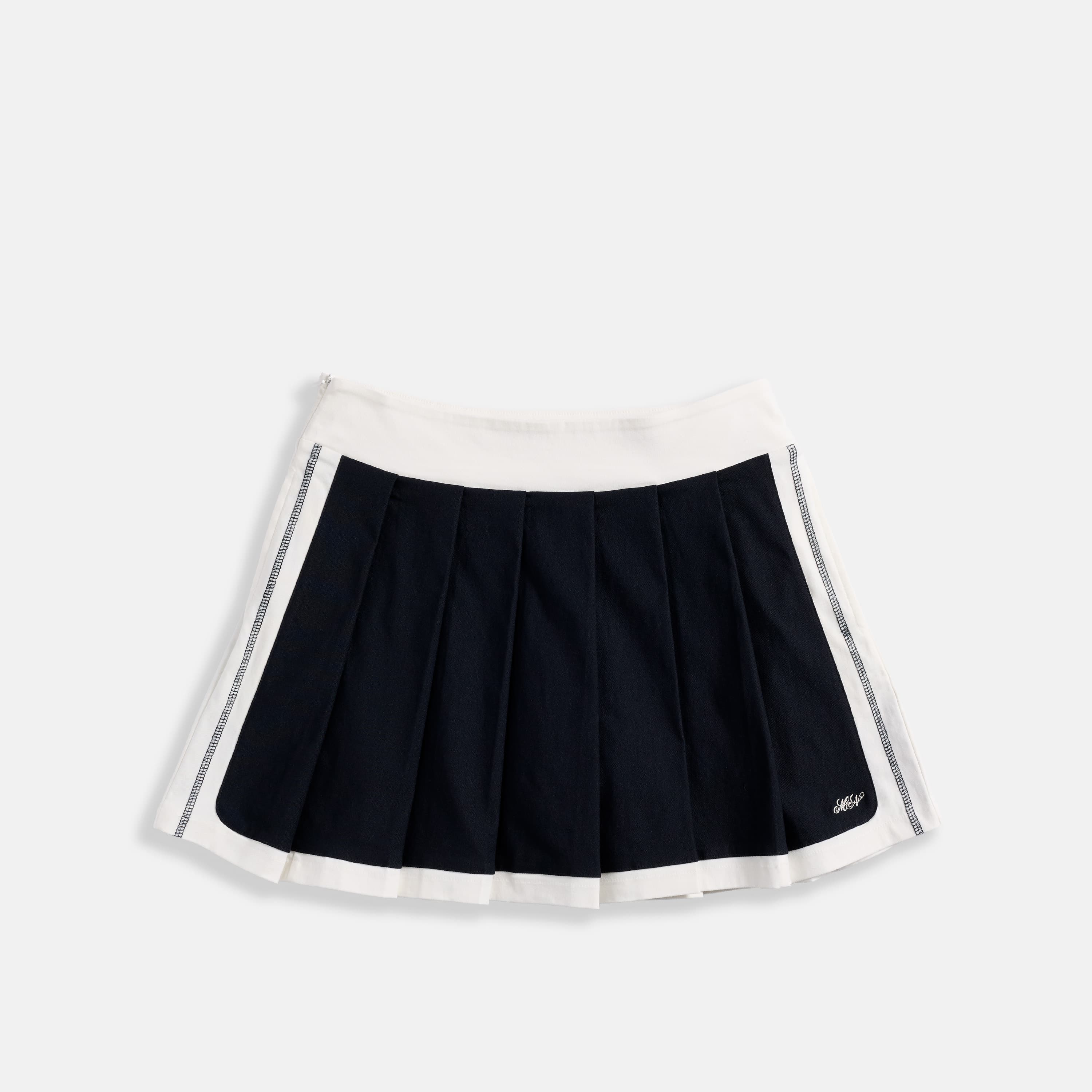 Women's Pleated Tennis Skirt - Navy/White