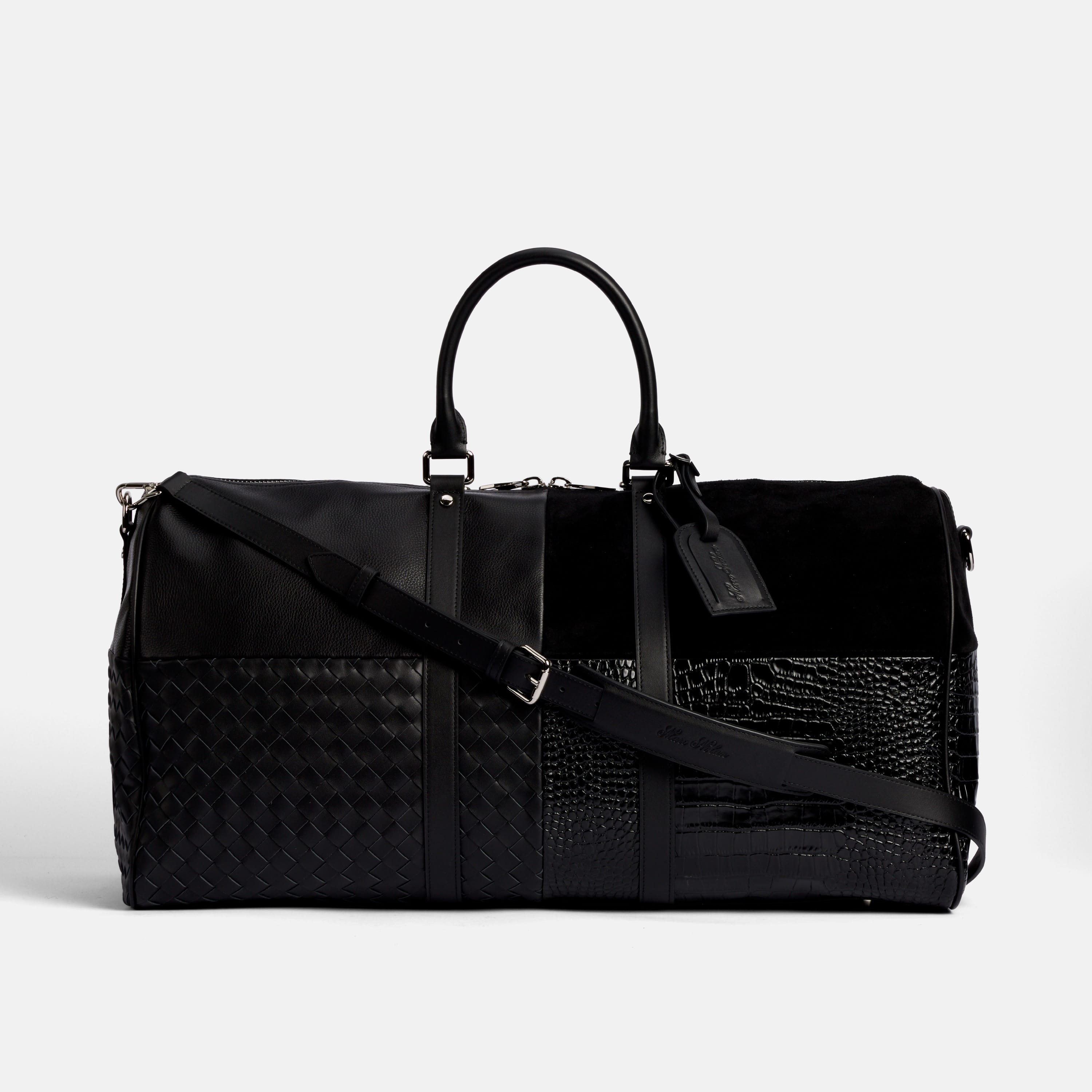 Marc Nolan Large Weekender Duffle Bag - Black Multi Leather