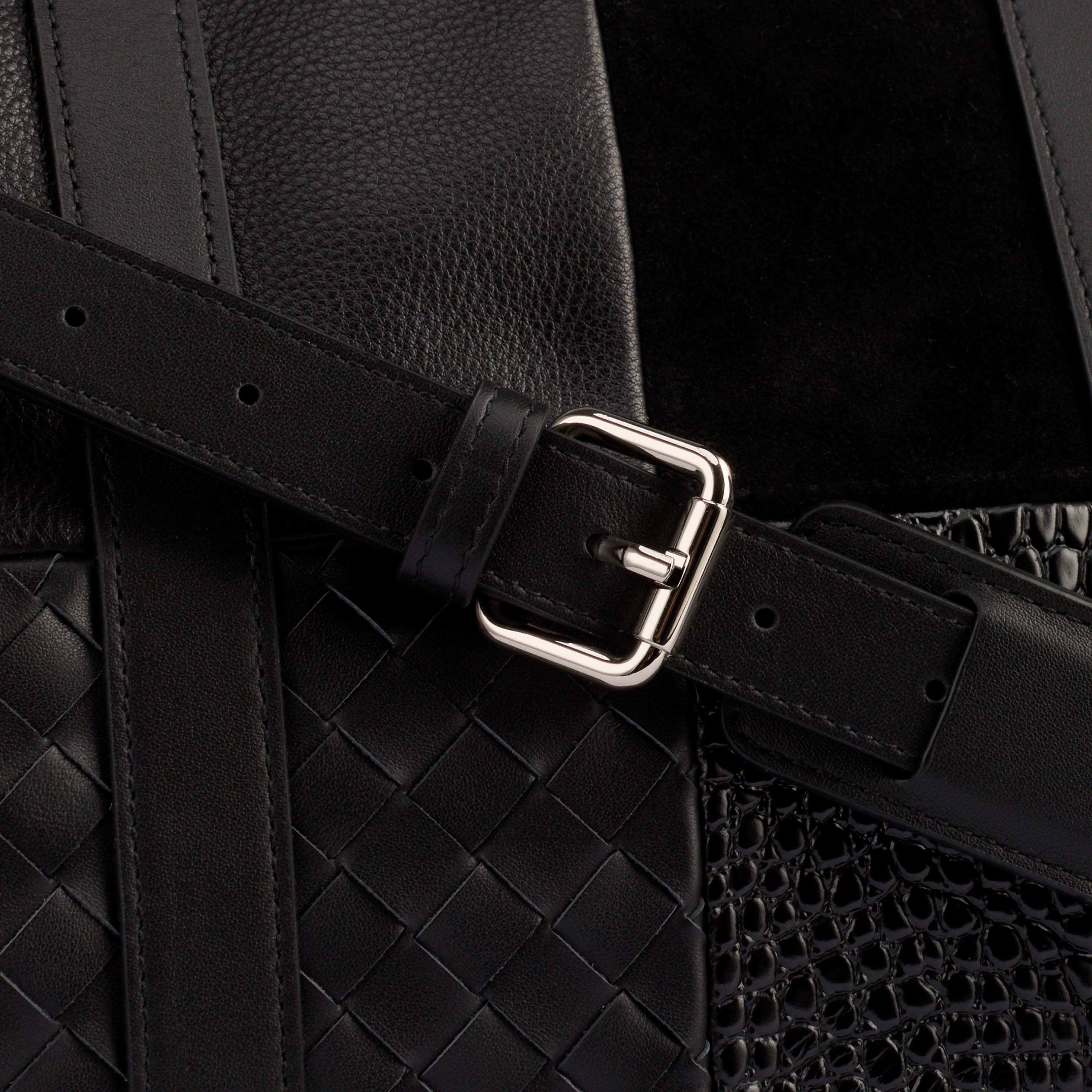 Marc Nolan Large Weekender Duffle Bag - Black Multi Leather